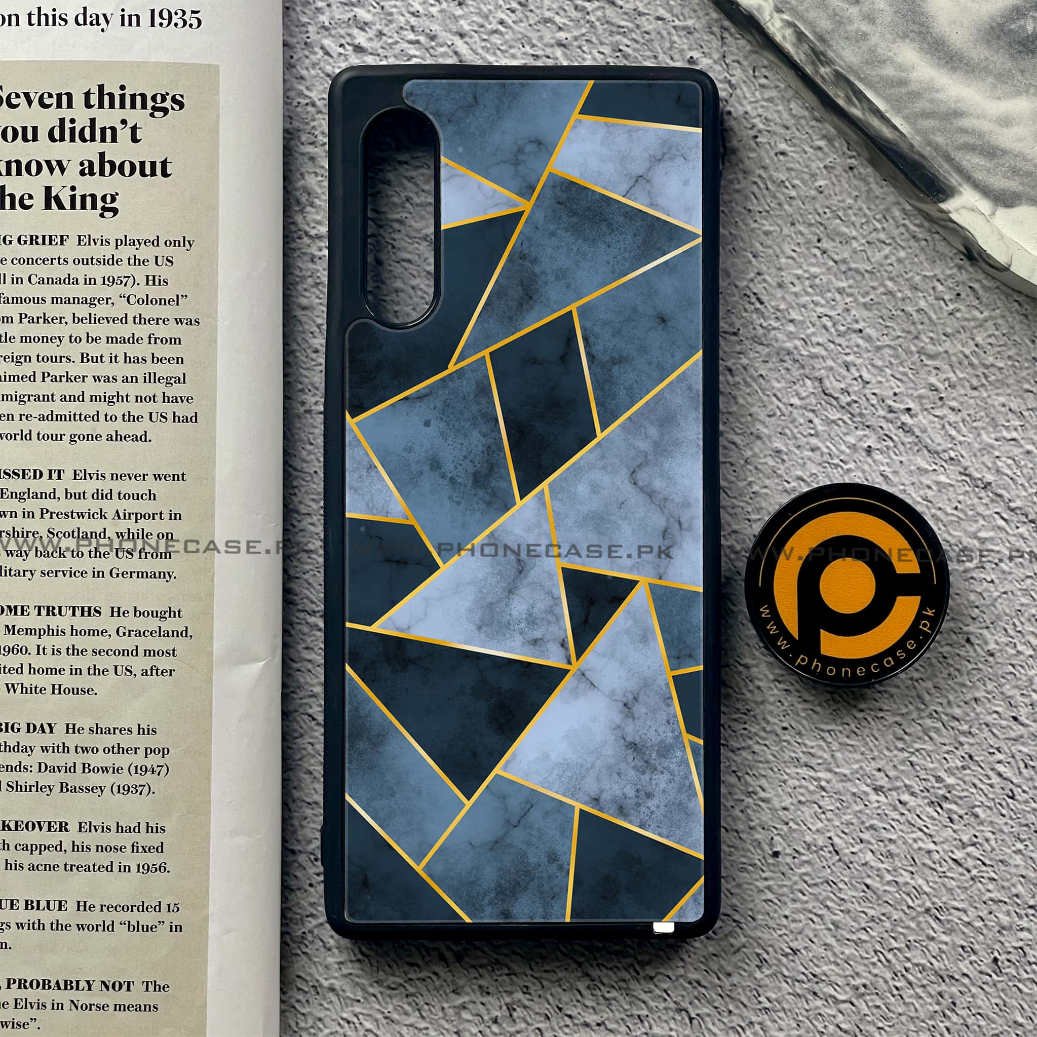 LG Velvet - Geometric Marble Series - Premium Printed Glass soft Bumper shock Proof Case