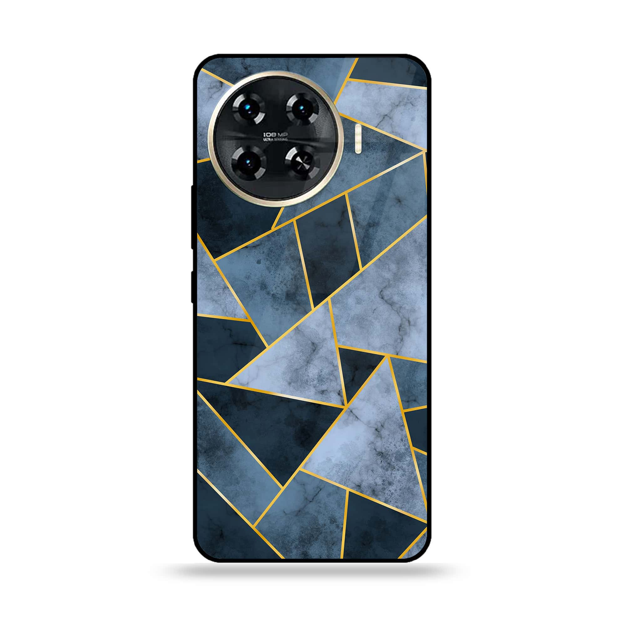 Tecno Spark 20 pro plus - Geometric Marble Series - Premium Printed Glass soft Bumper shock Proof Case