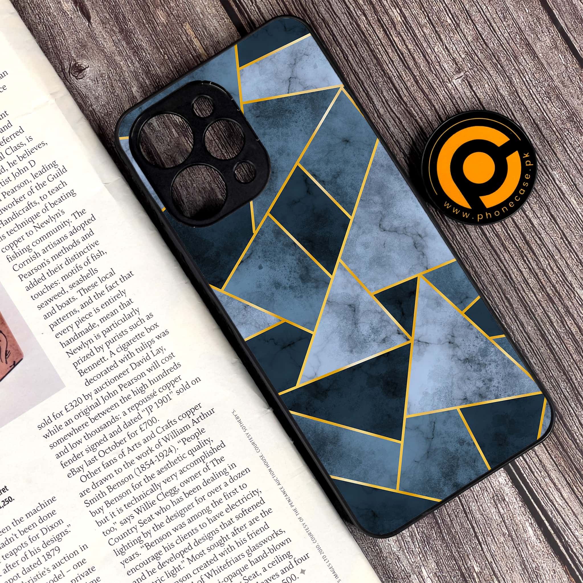 Xiaomi Redmi 12 - Geometric Marble Series - Premium Printed Glass soft Bumper shock Proof Case
