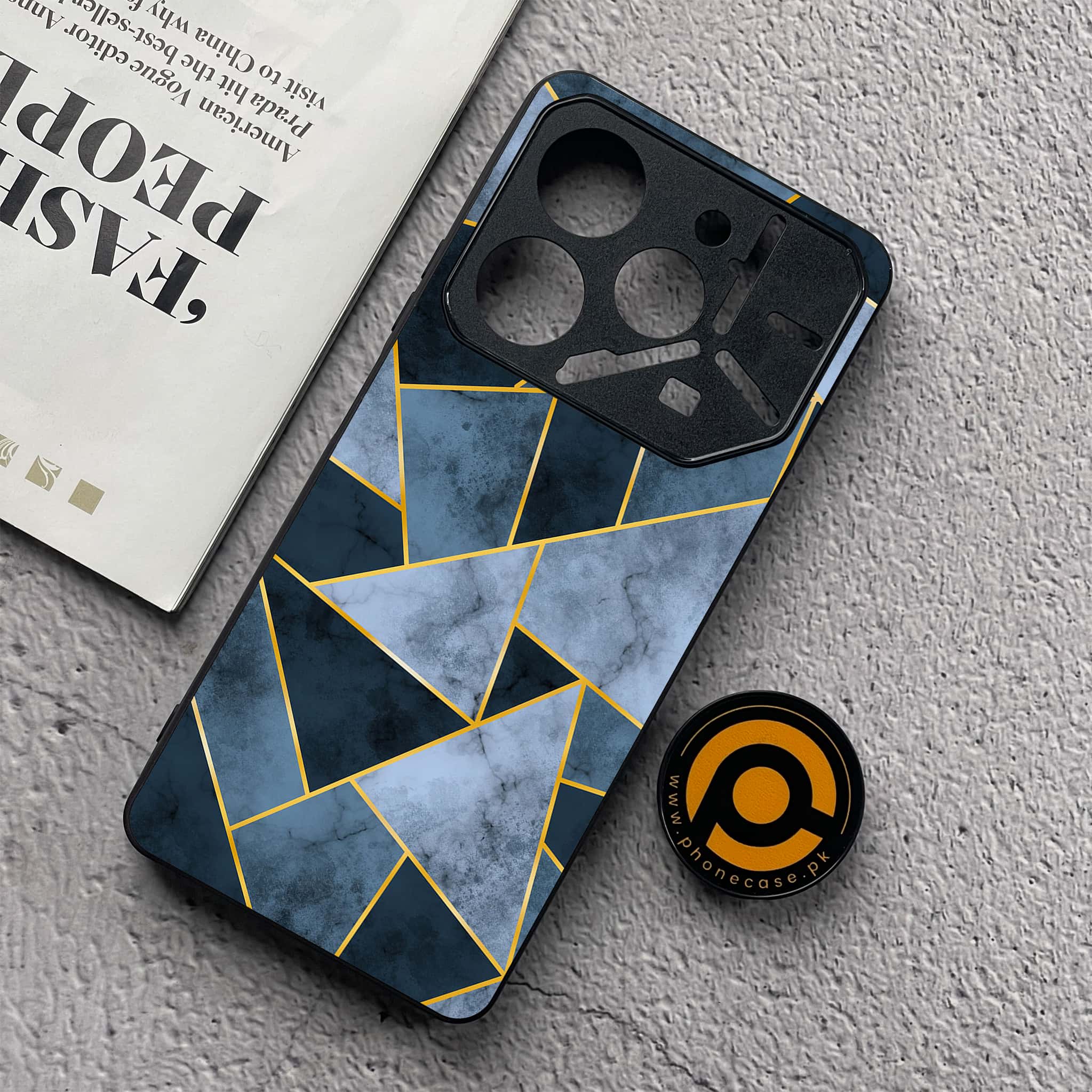 Tecno Pova 6 Neo - Geometric Marble Series - Premium Metal  Printed soft Bumper shock Proof Case