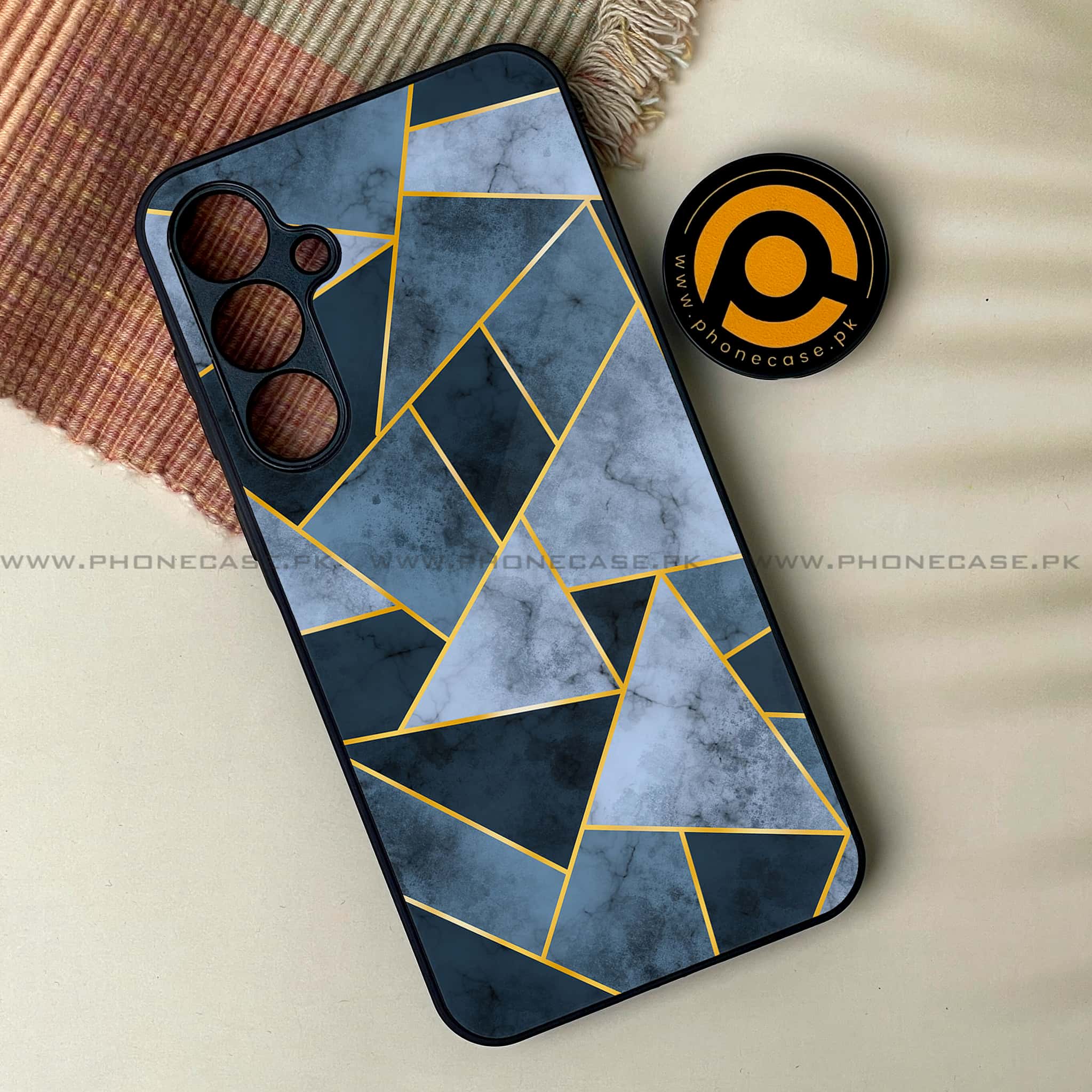 Samsung Galaxy A25 - Geometric Marble Series - Premium Printed Glass soft Bumper shock Proof Case
