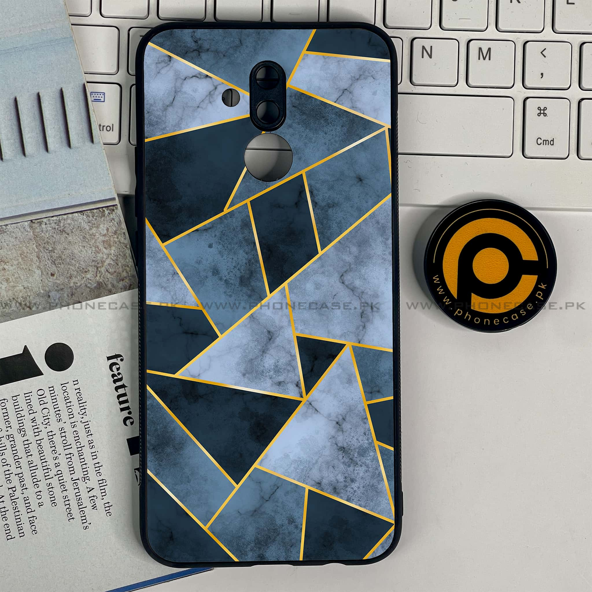 Huawei Mate 20 Lite - Geometric Marble Series - Premium Printed Glass soft Bumper shock Proof Case