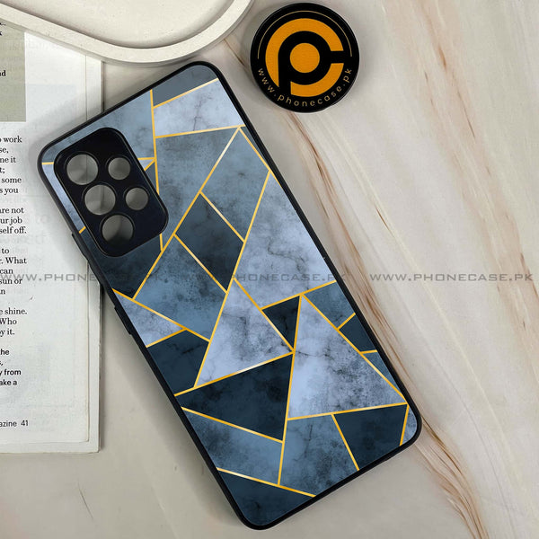 Samsung Galaxy A32 4G- Geometric Marble Design 3- Premium Printed Glass soft Bumper shock Proof Case CS-27820