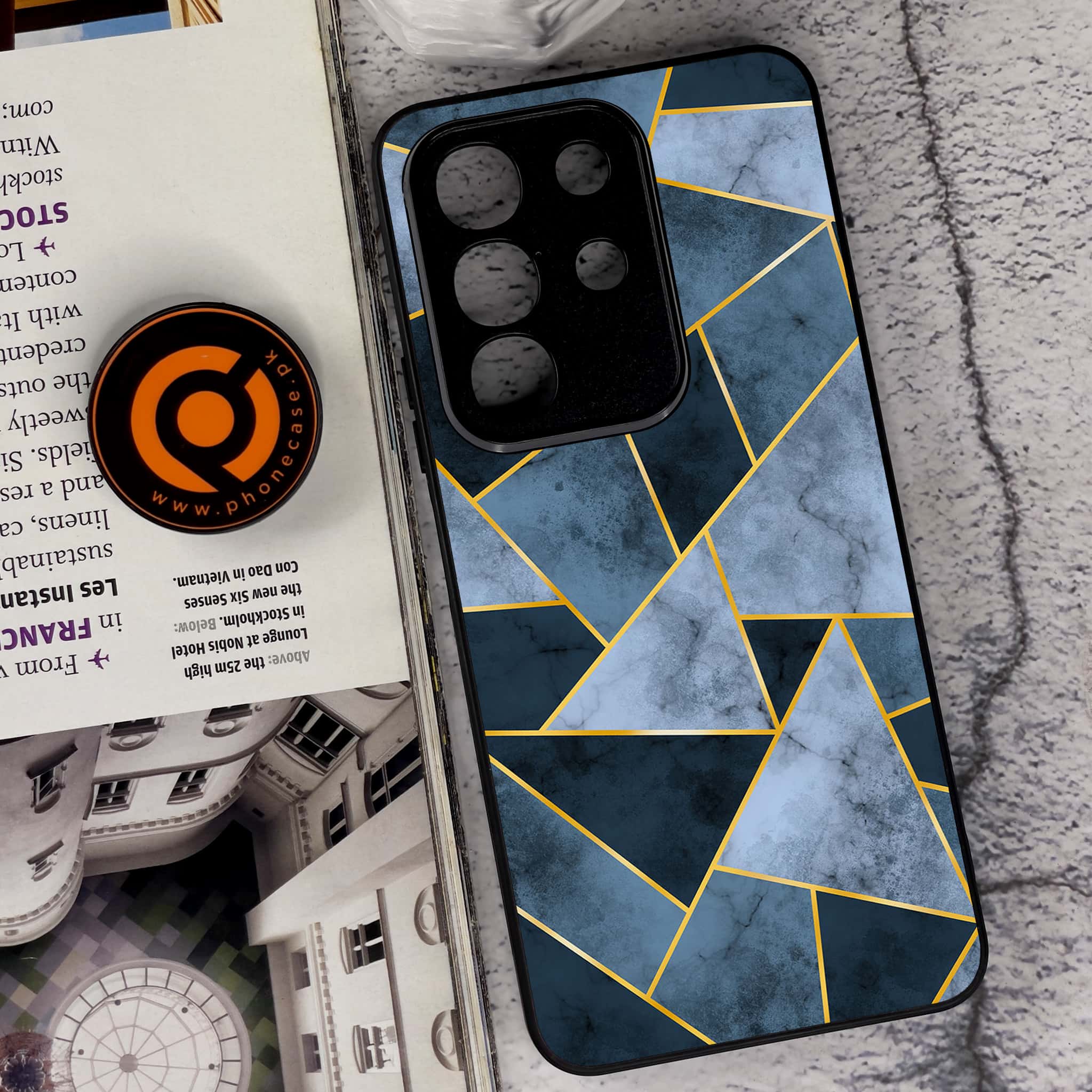 Vivo Y29 4G - Geometric Marble Series - Premium Metal Printed soft Bumper Shock Proof Case