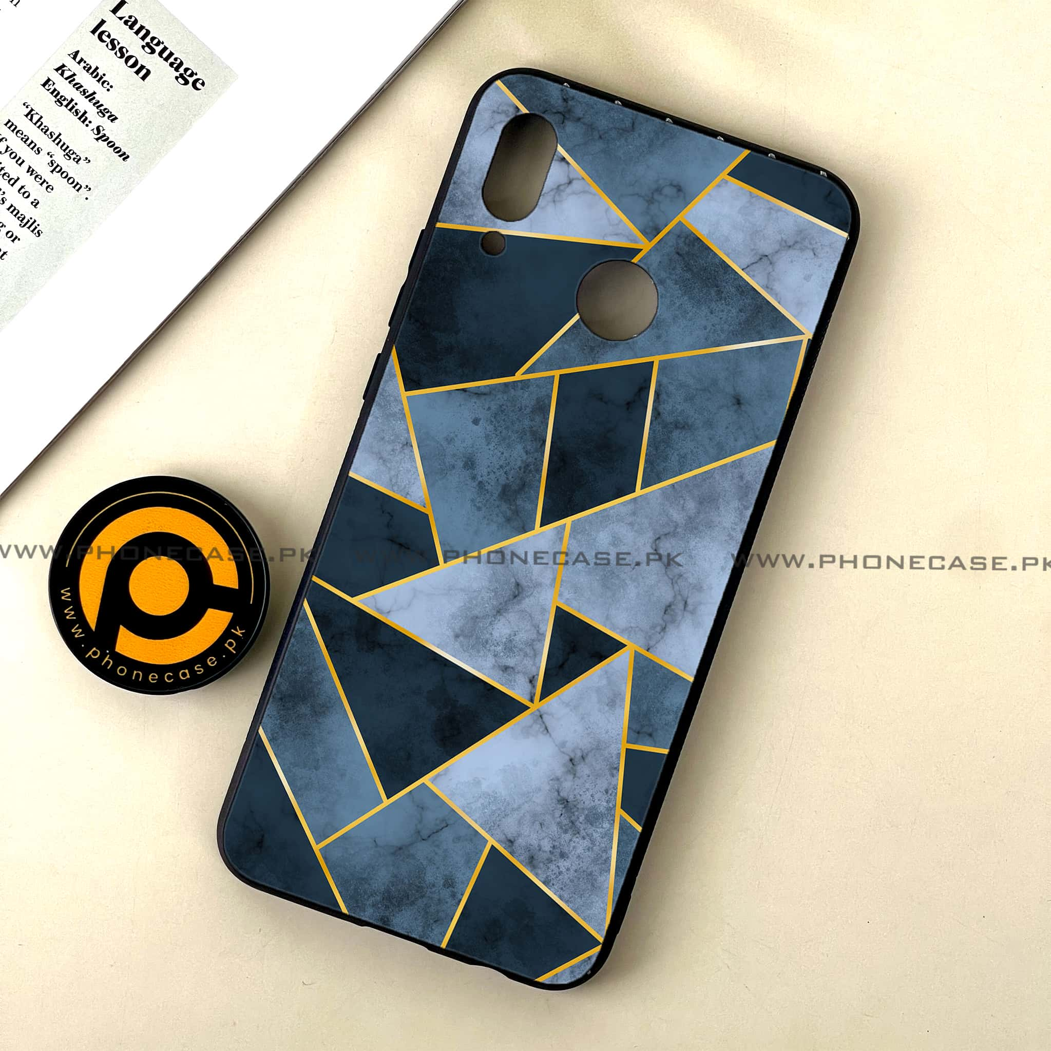 Huawei Nova 3 - Geometric Marble Series - Premium Printed Glass soft Bumper shock Proof Case