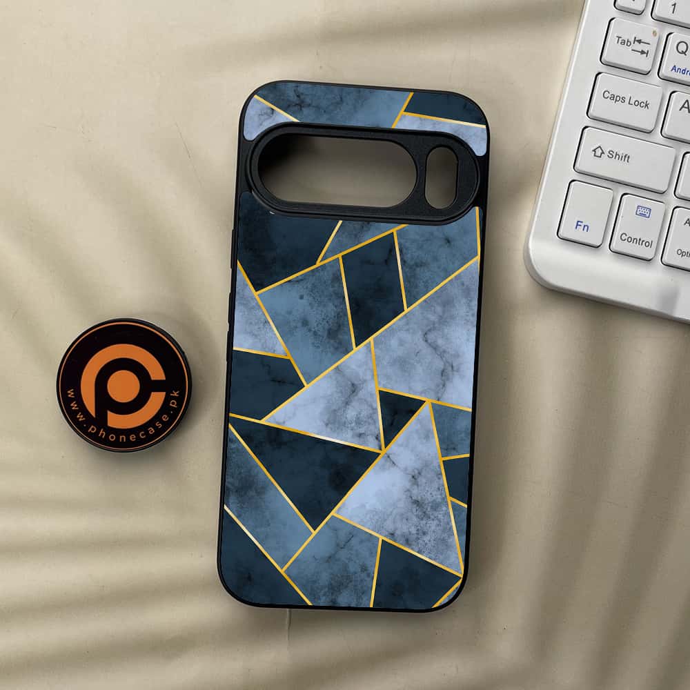 Google Pixel 10  - Geometric Marble Series - Premium Metal Printed soft Bumper Shockof Case