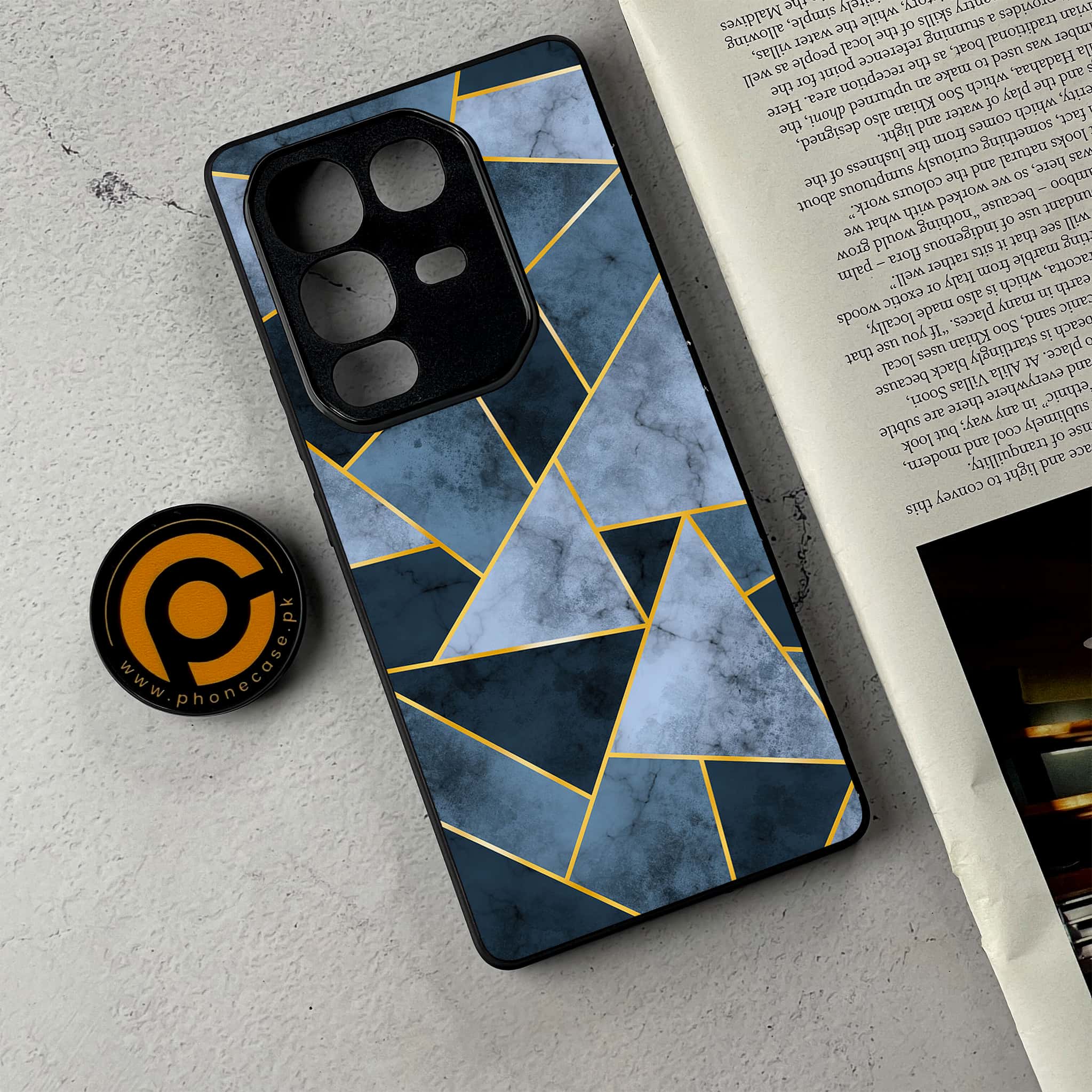 Infinix Note 50 Pro Plus - Geometric Marble Series - Premium Metal Printed Soft Bumper Shockproof Case