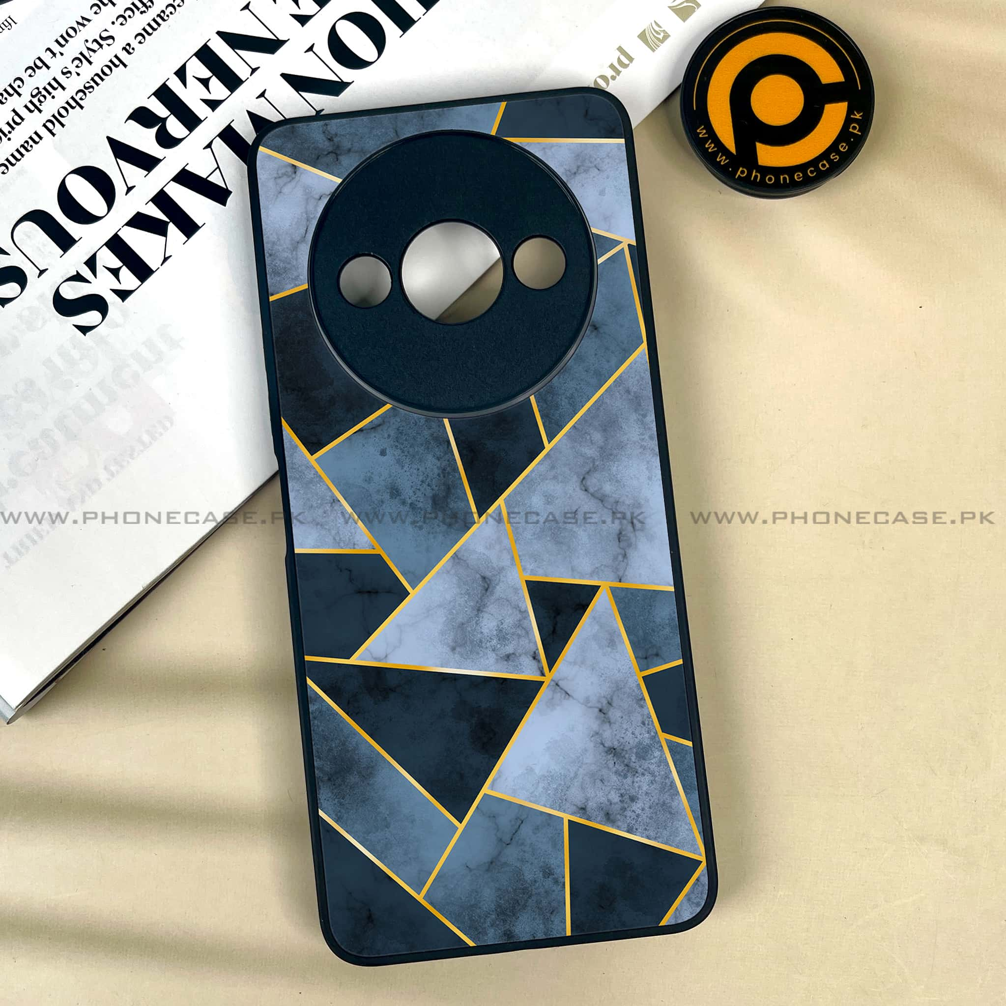 Xiaomi Redmi A3x - Geometric Marble Series - Premium Printed Metal soft Bumper shock Proof Case