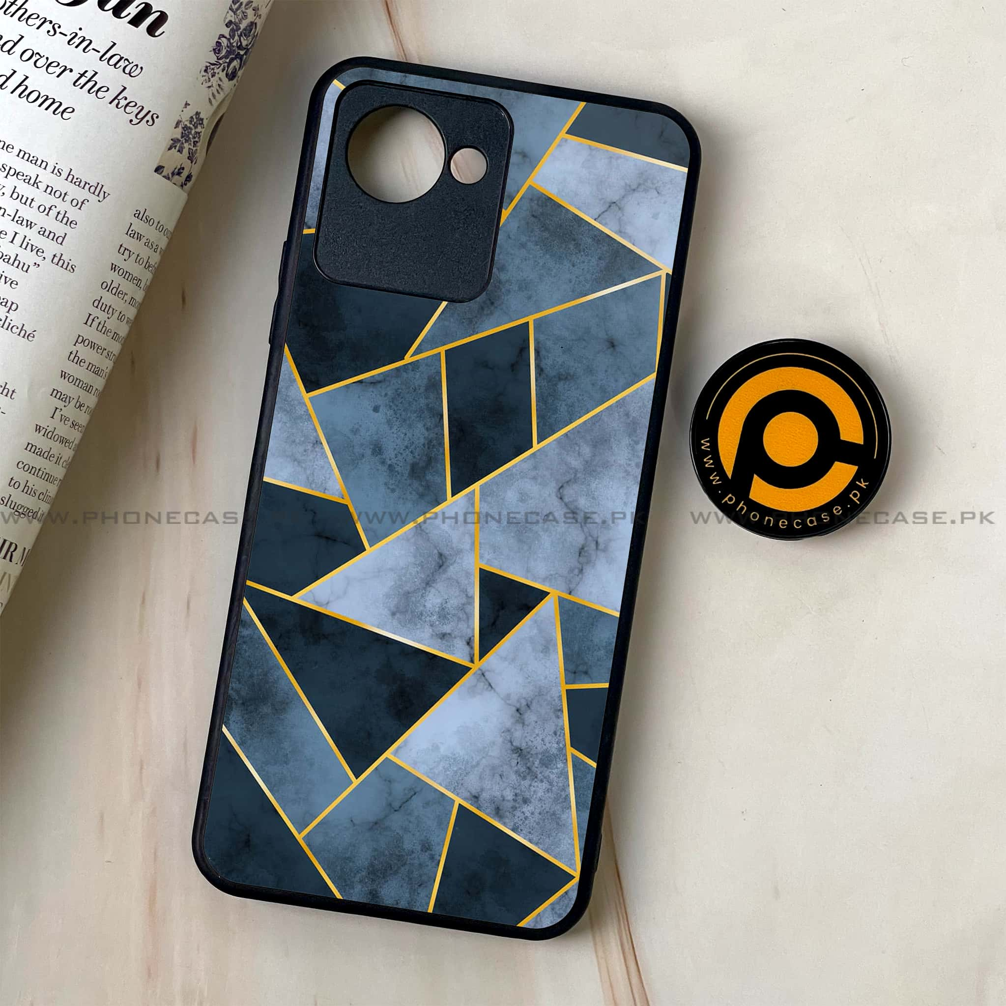 Realme C30 - Geometric Marble Series - Premium Printed Glass soft Bumper shock Proof Case