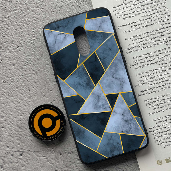 OnePlus 7 - Geometric Marble Design 3 - Premium Printed Glass soft Bumper shock Proof Case  CS-20421