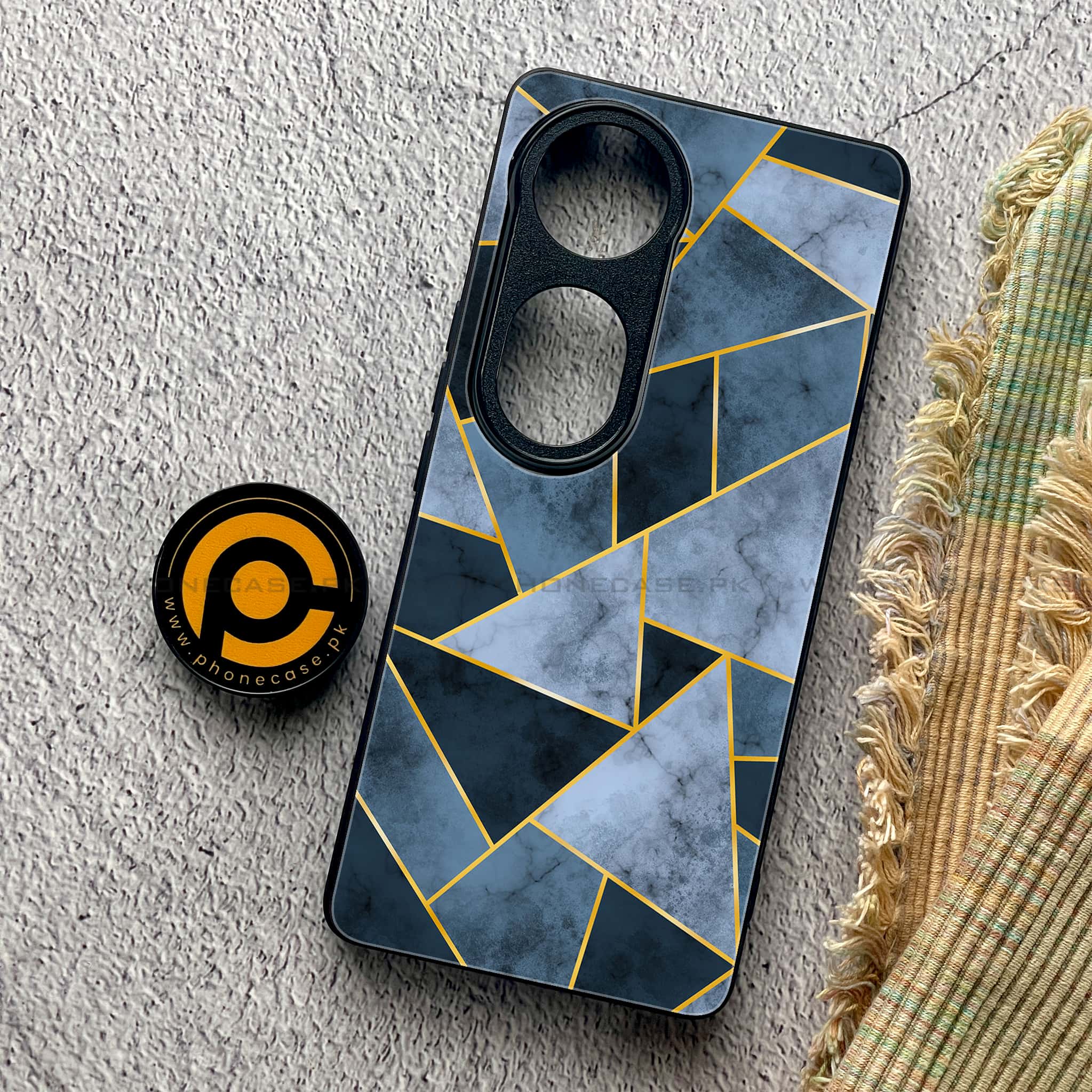 Vivo V40 Pro - Geometric Marble Series - Premium Metal Printed soft Bumper shock Proof Case