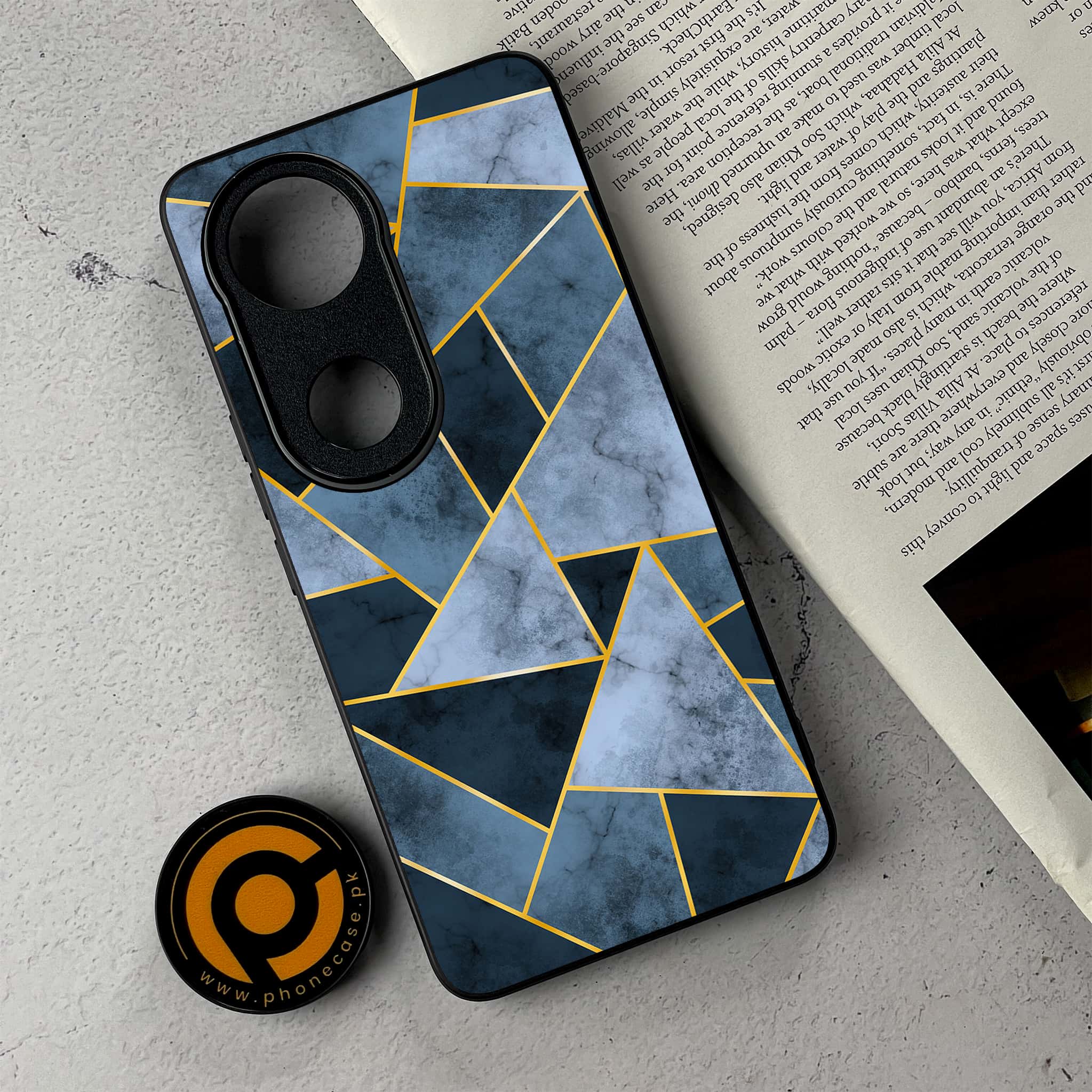Vivo V50 - Geometric Marble Series - Premium Metal Printed Soft Bumper Shockproof Case