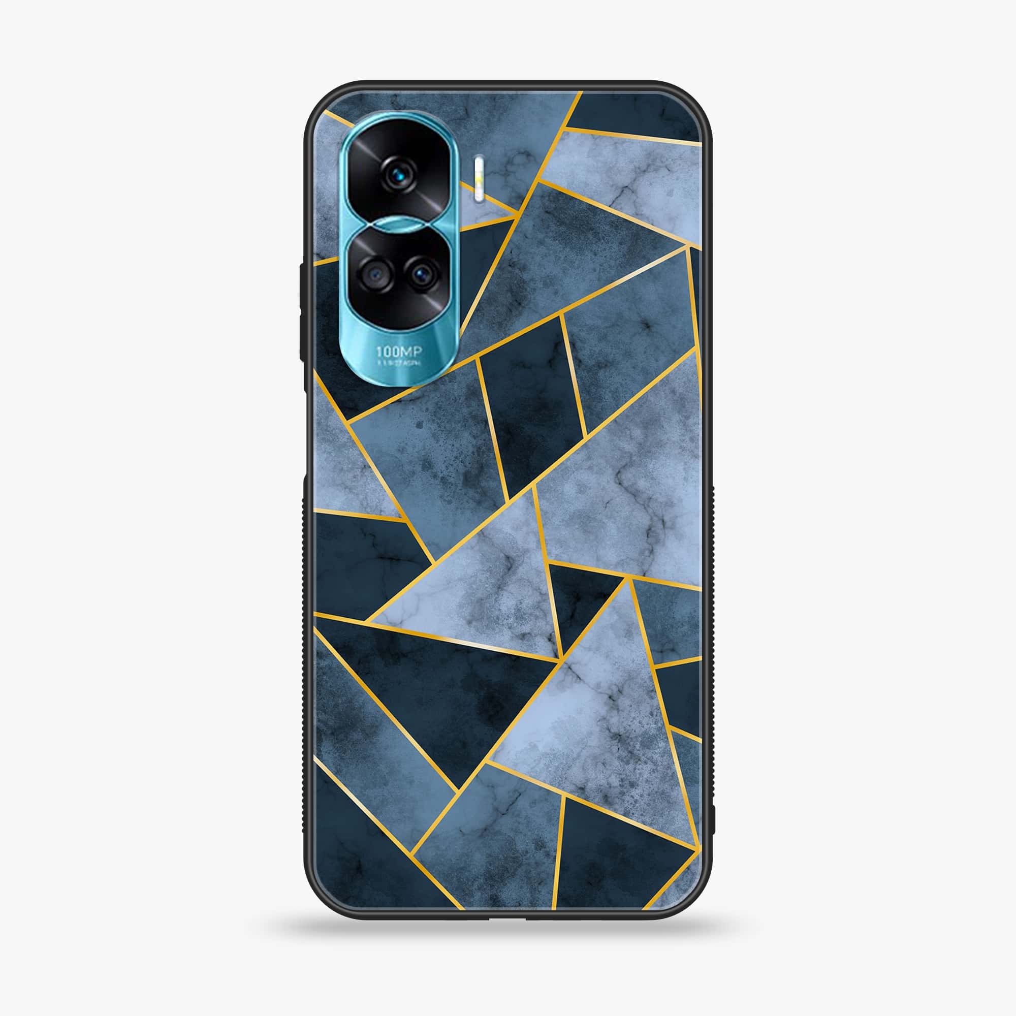 Honor 90 Lite - Geometric Marble Series - Premium Printed Glass soft Bumper shock Proof Case