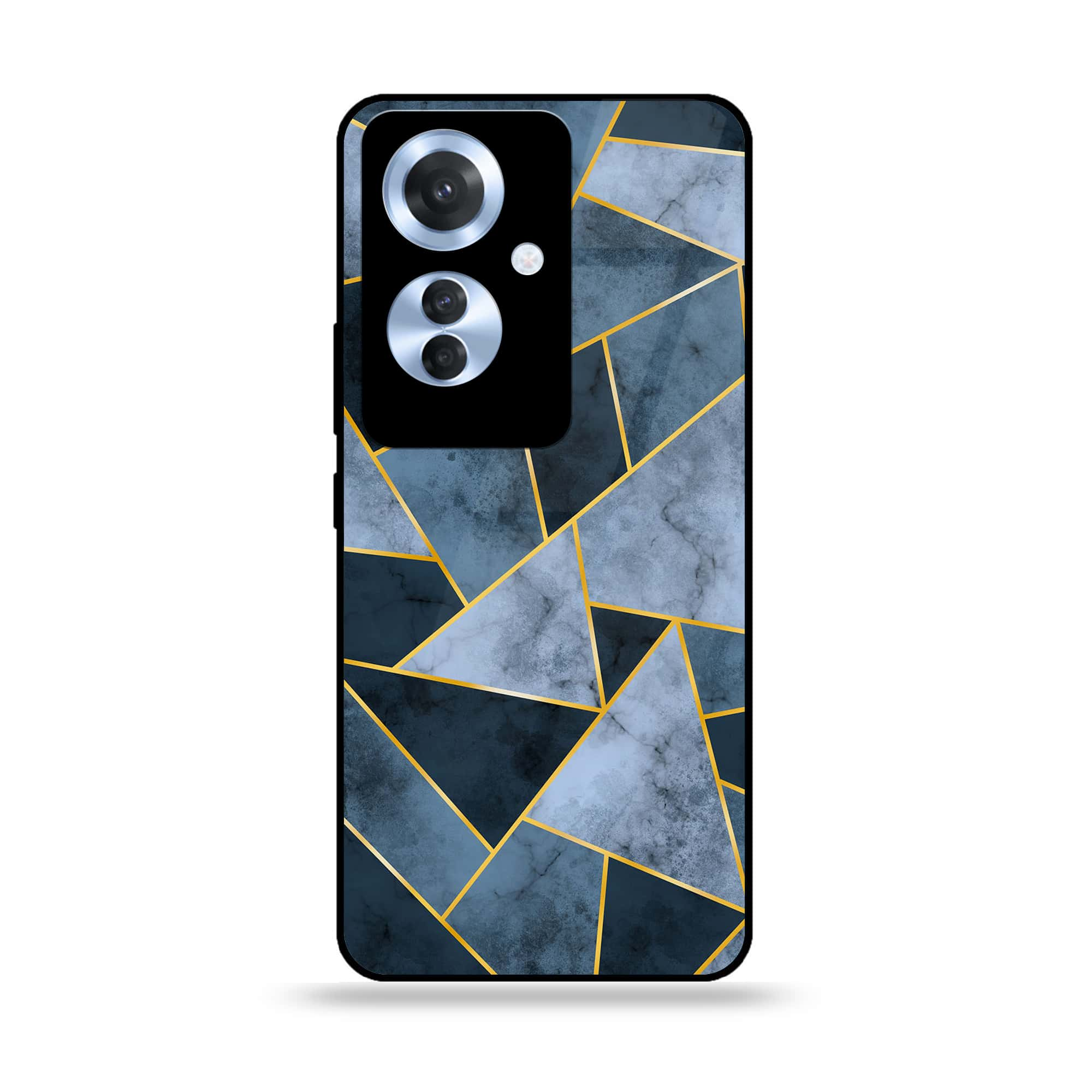 Oppo Reno 11F - Geometric Marble Series - Premium Printed Glass soft Bumper shock Proof Case