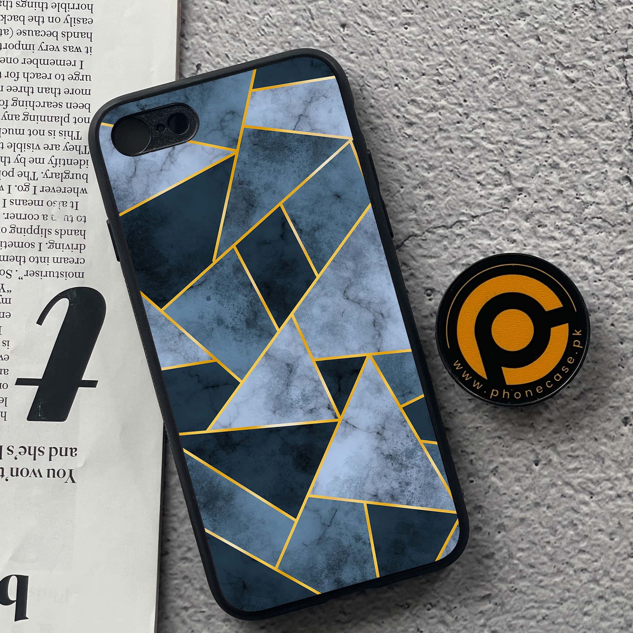 iPhone 7 / 8 - Geometric Marble Series - Premium Printed Glass soft Bumper shock Proof Case