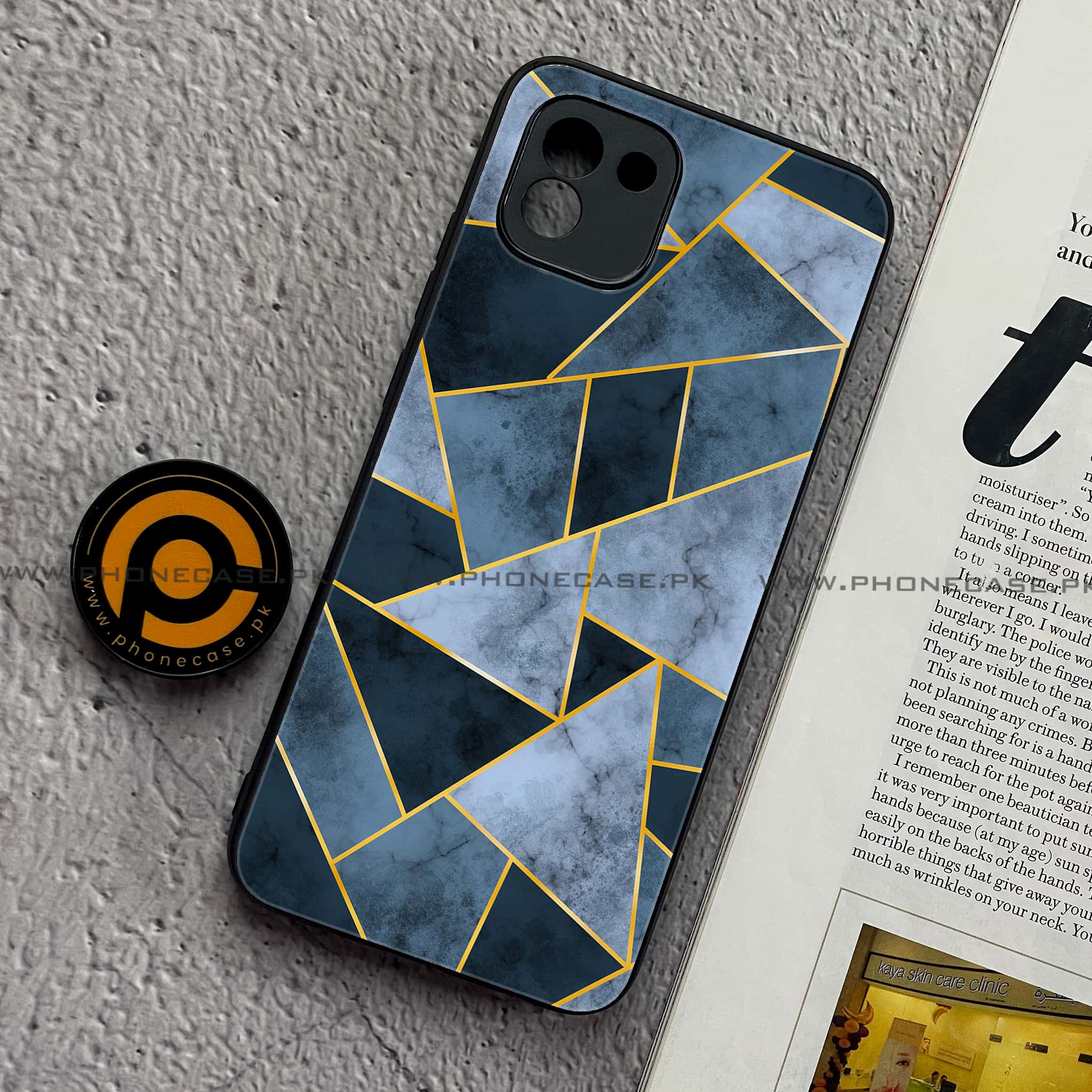 Samsung Galaxy A03 - Geometric Marble Series - Premium Printed Glass soft Bumper shock Proof Case