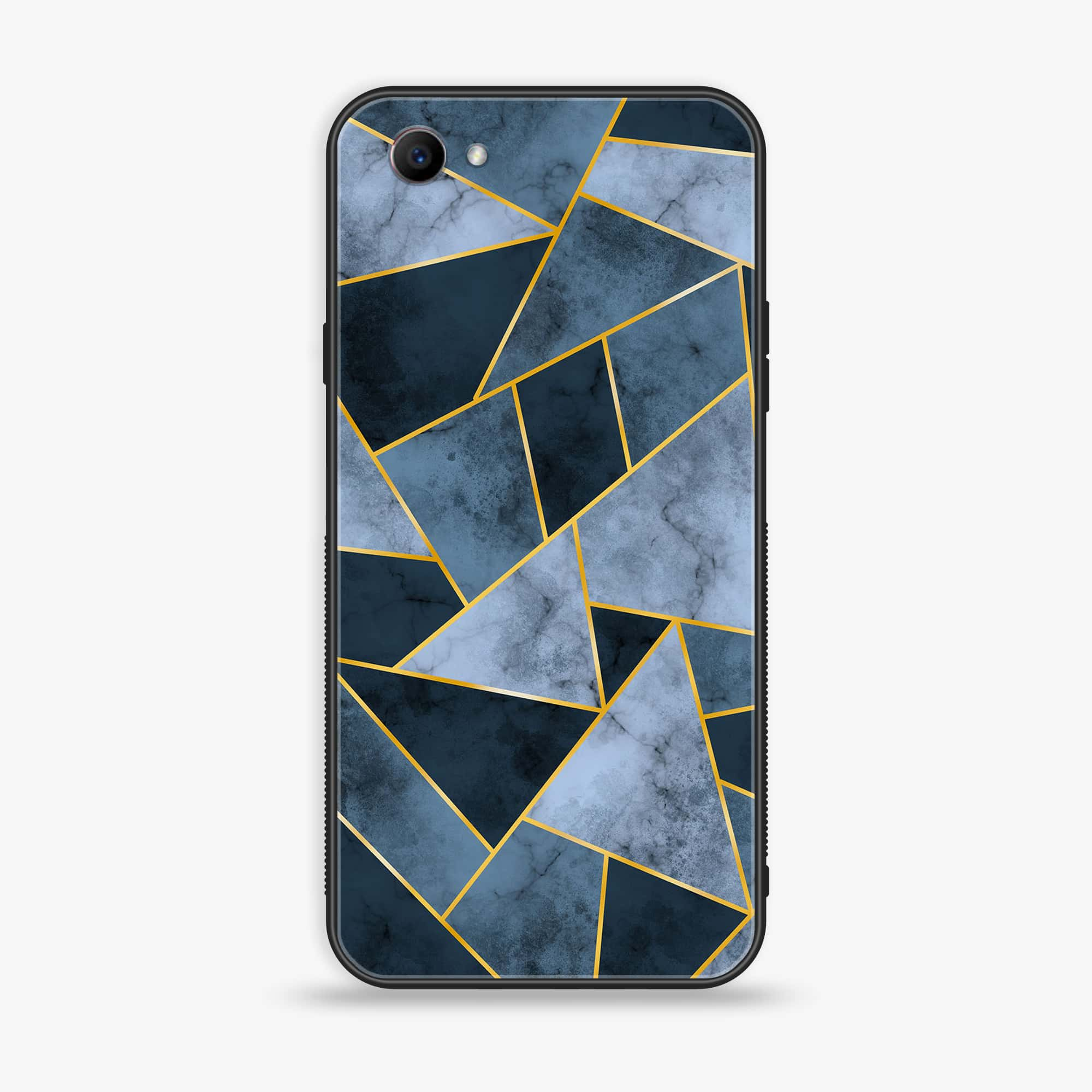 Oppo F7 Youth - Geometric Marble Series - Premium Printed Glass soft Bumper shock Proof Case