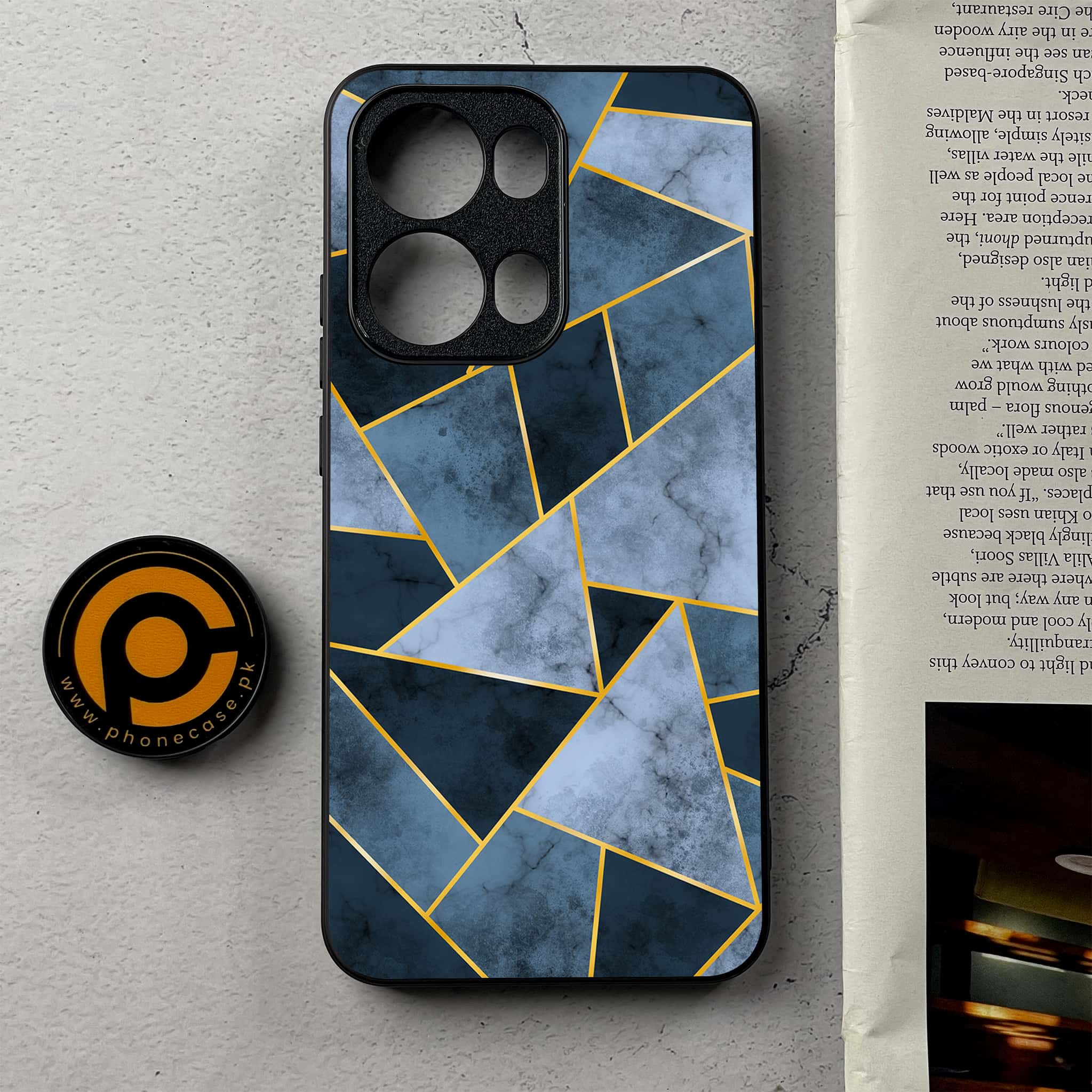 Oppo Reno 13 Pro - Geometric Marble Series - Premium Metal Printed Soft Bumper Shockproof Case