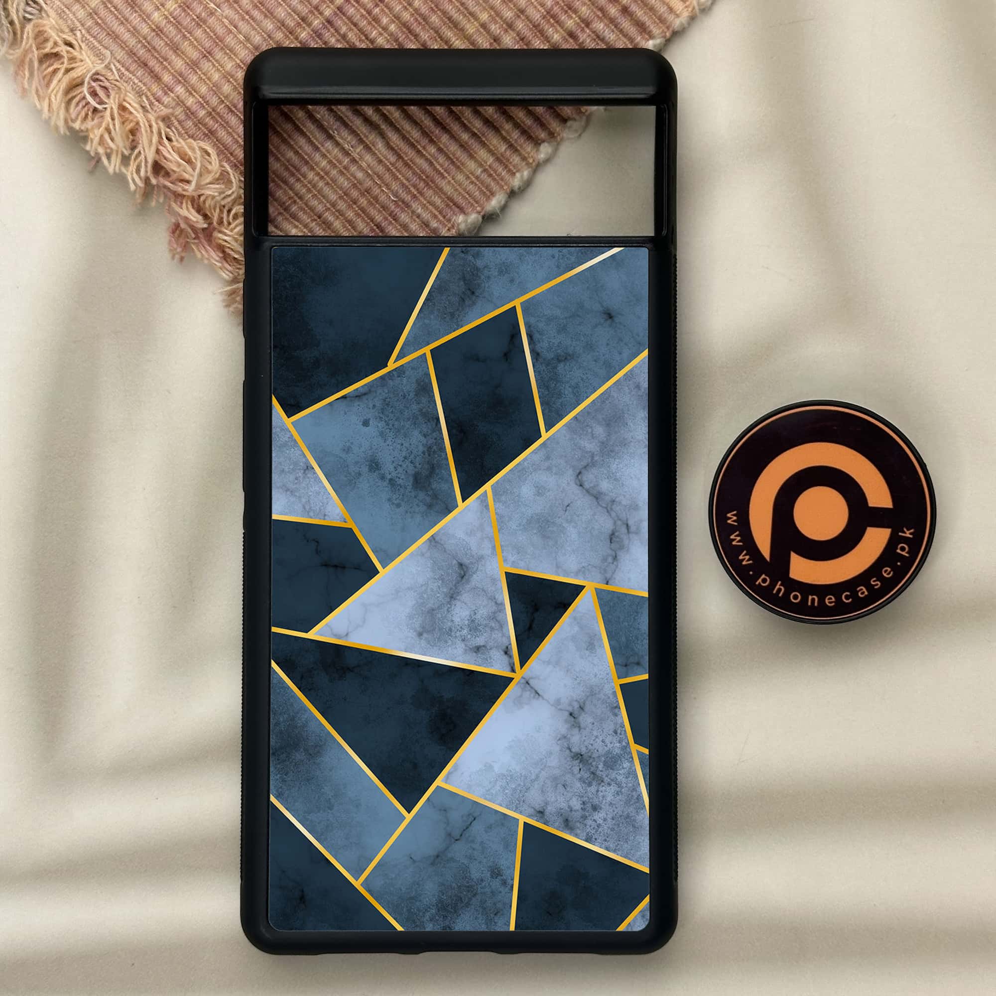 Google Pixel 6 - Geometric Marble Series - Premium Metal Printed soft Bumper Shock Proof Case