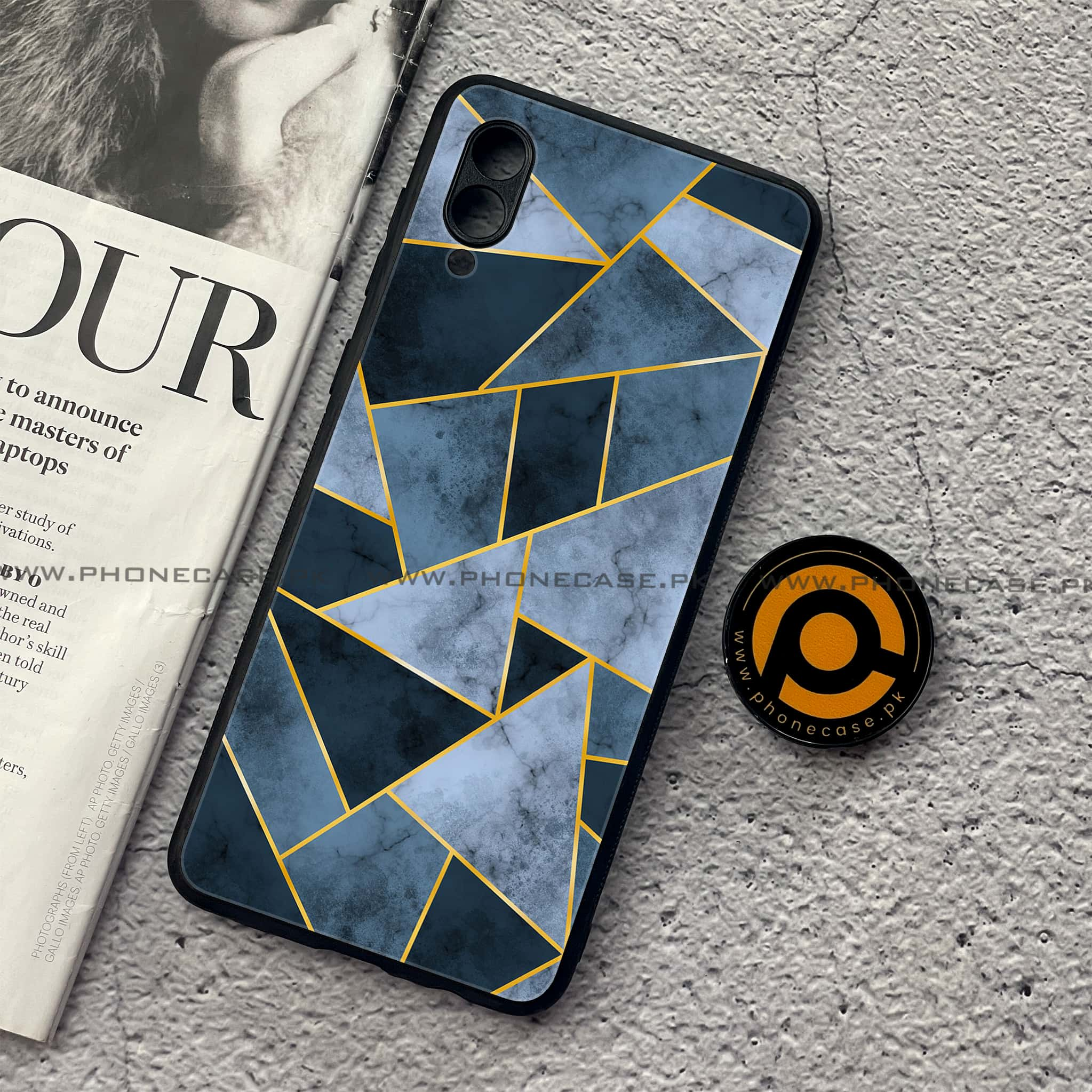 Samsung Galaxy A02 - Geometric Marble Series - Premium Printed Metal soft Bumper shock Proof Case