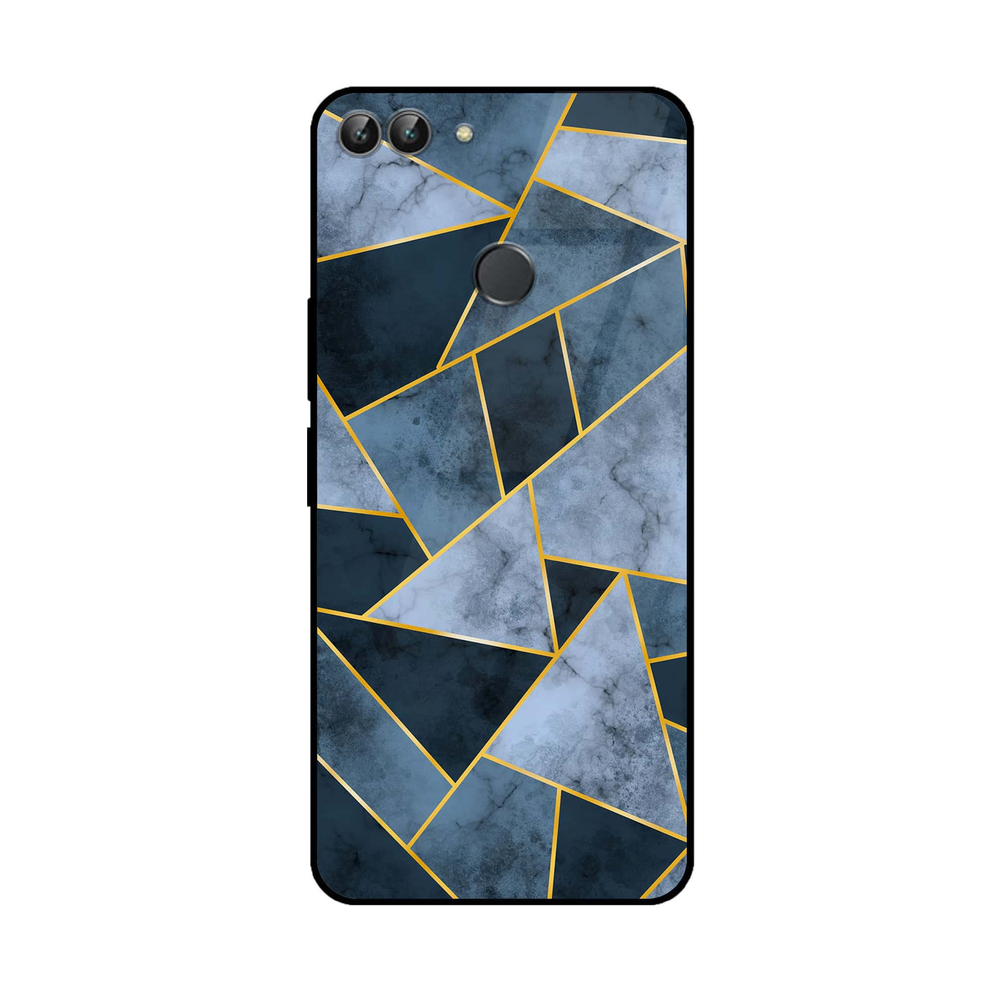 Huawei P Smart - Geometric Marble Series - Premium Printed Glass soft Bumper shock Proof Case