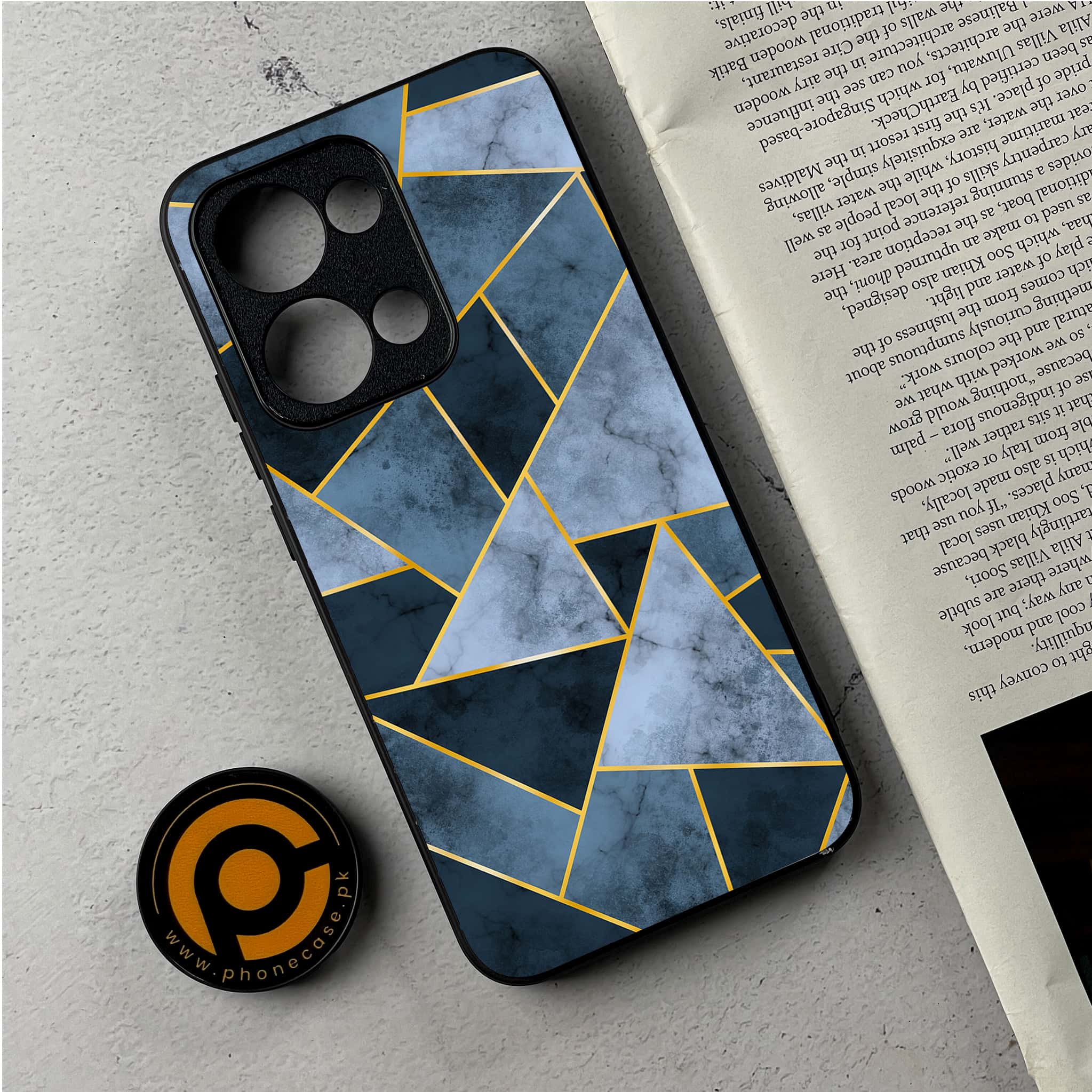 Oppo Reno 13 - Geometric Marble Series - Premium Metal Printed Soft Bumper Shockproof Case