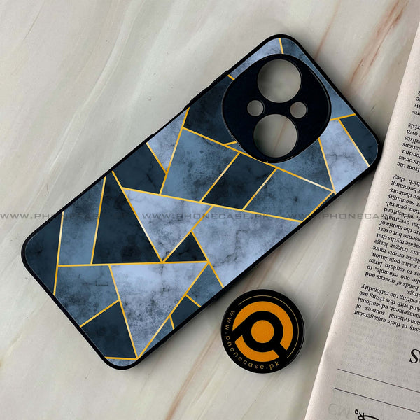 Tecno Spark Go 1 - Geometric Marble Design 3  - Premium Printed Glass soft Bumper shock Proof Case CS-33029