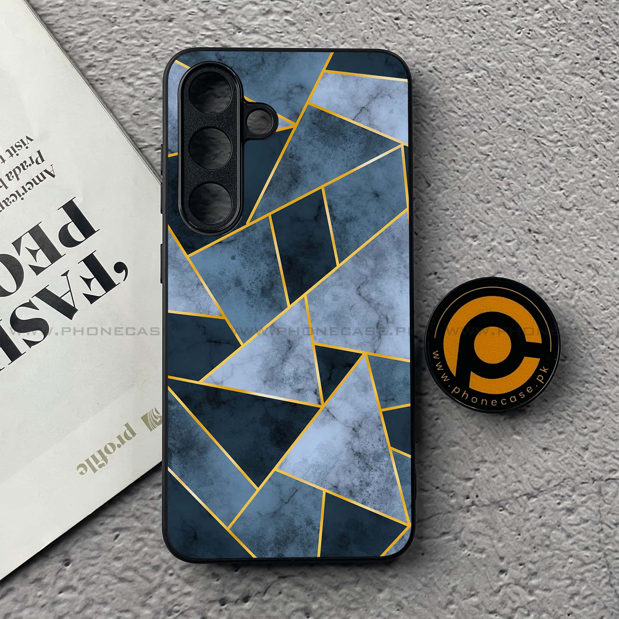Samsung Galaxy S25 FE - Geometric Marble Series - Premium Metal Printed soft Bumper shock Proof Case