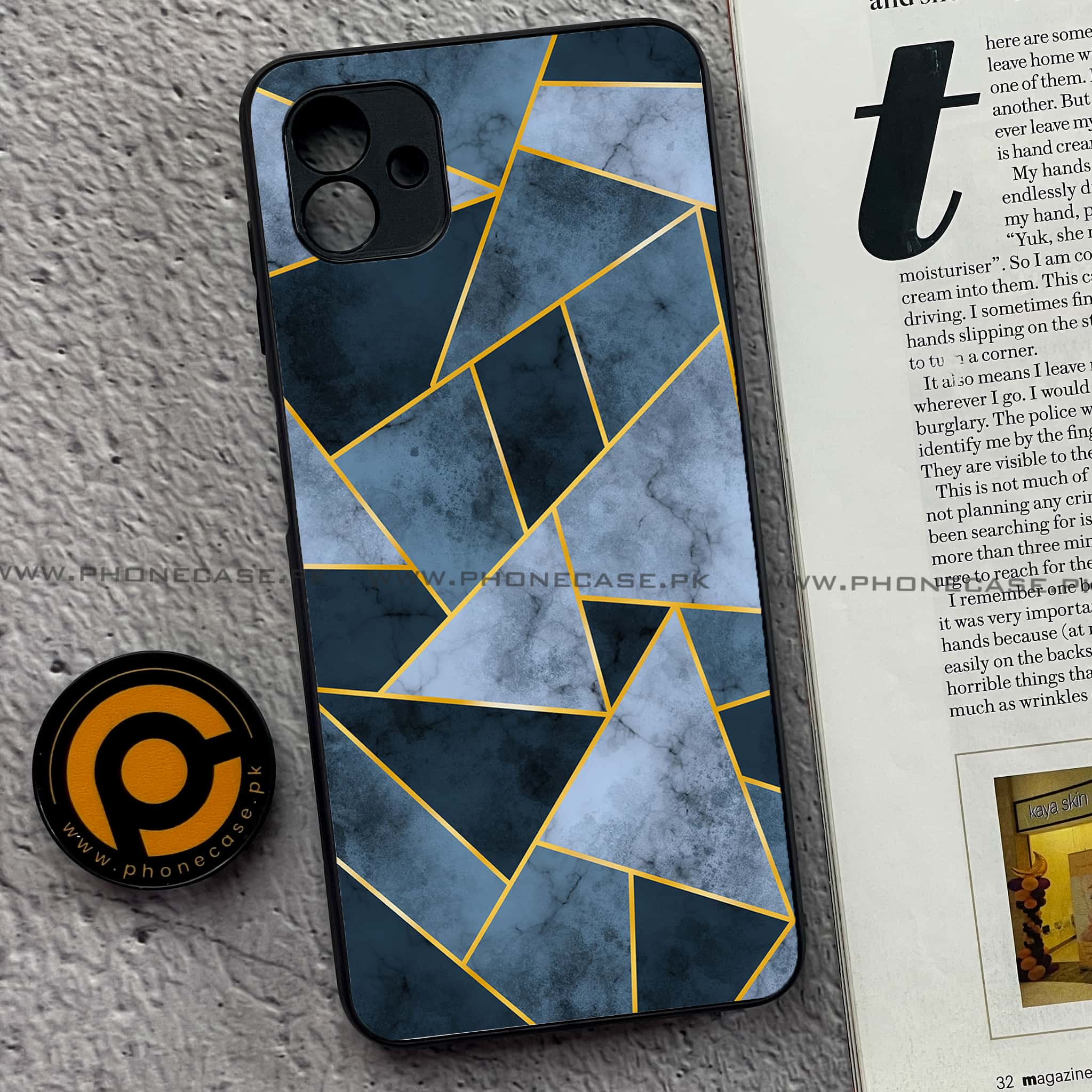 Samsung Galaxy A04 - Geometric Marble  Series - Premium Printed Metal soft Bumper shock Proof Case