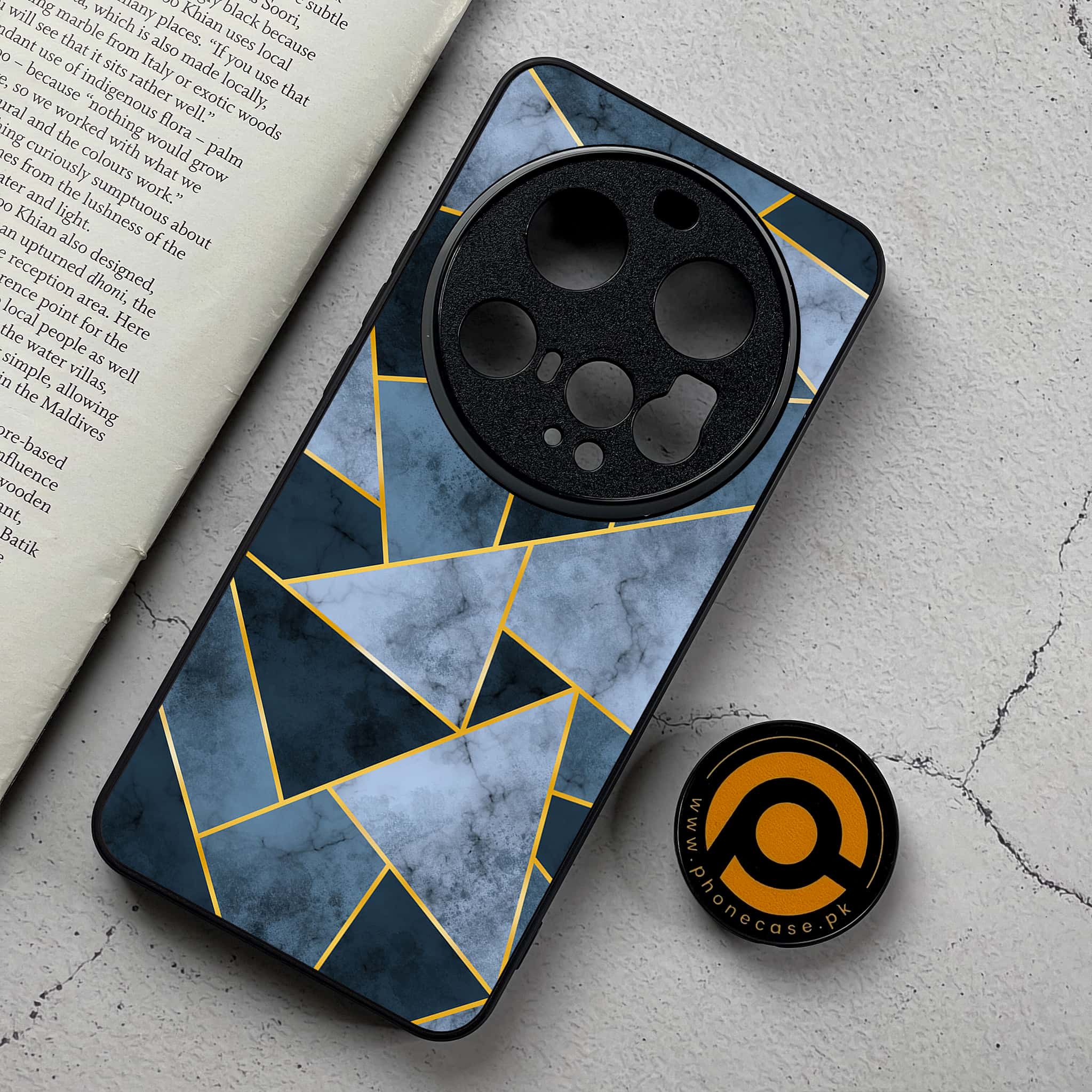 Xiaomi 15 Ultra - Geometric Marble Series - Premium Metal Printed Soft Bumper Shockproof Case