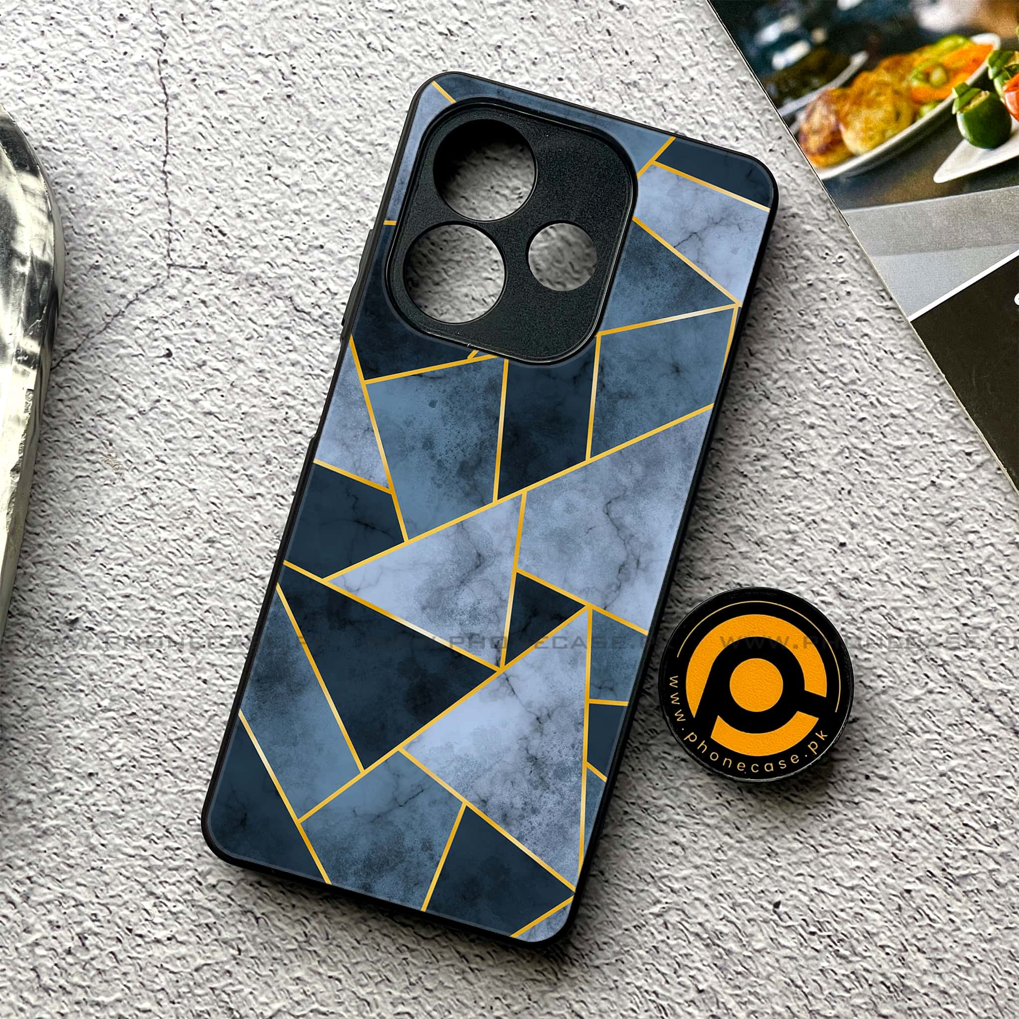 Oppo A5 Pro - Geometric Marble Series - Premium Metal Printed soft Bumper shock Proof Case