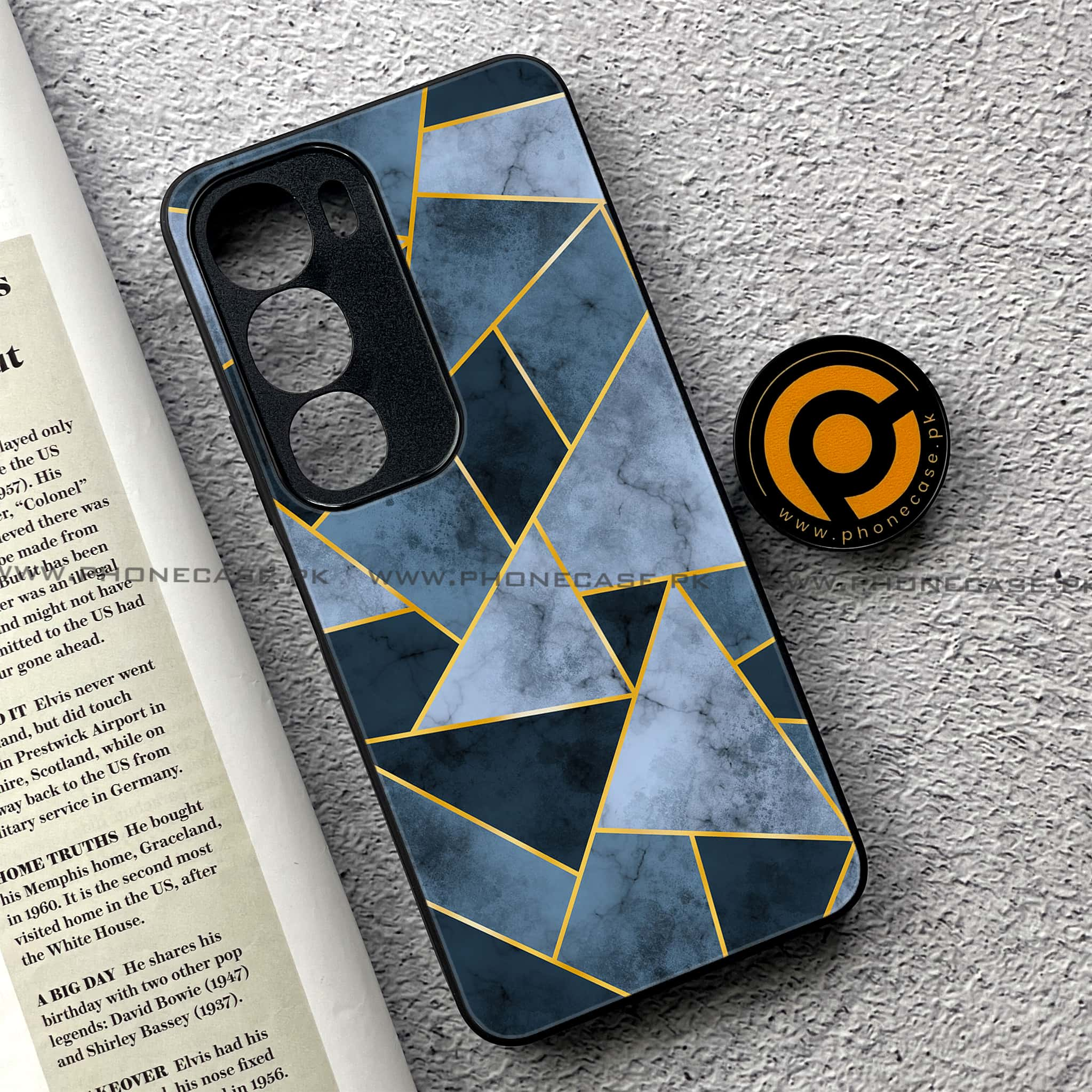 Vivo Y19s - Geometric Marble Series - Premium Printed Glass soft Bumper shock Proof Case