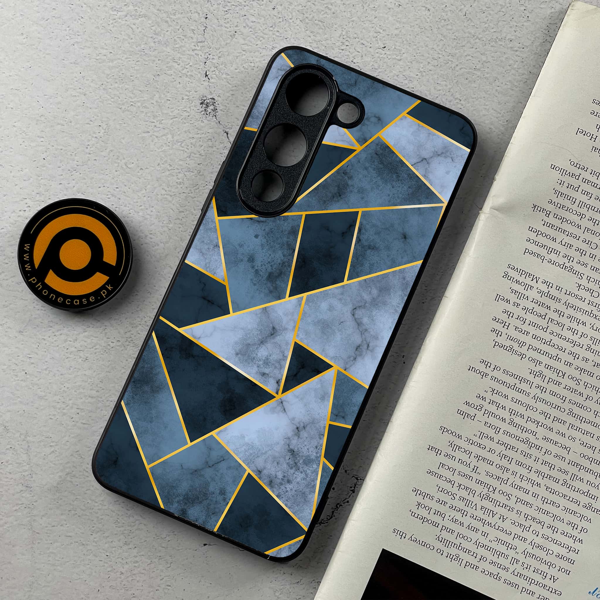 Vivo Y04 - Geometric Marble Series - Premium Metal Printed Soft Bumper Shockproof Case