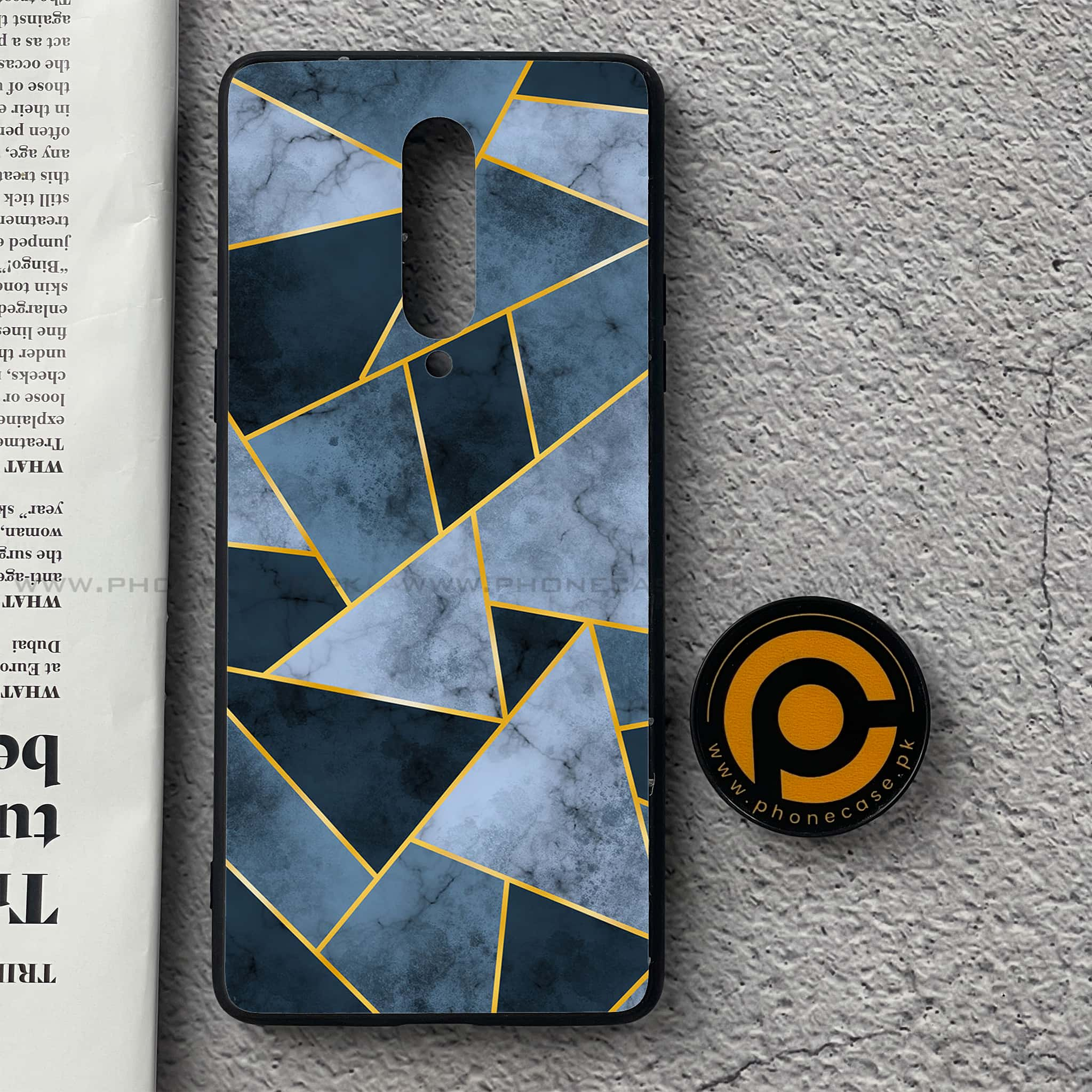 OnePlus 8 - Geometric Marble Series - Premium Printed Glass soft Bumper shock Proof Case