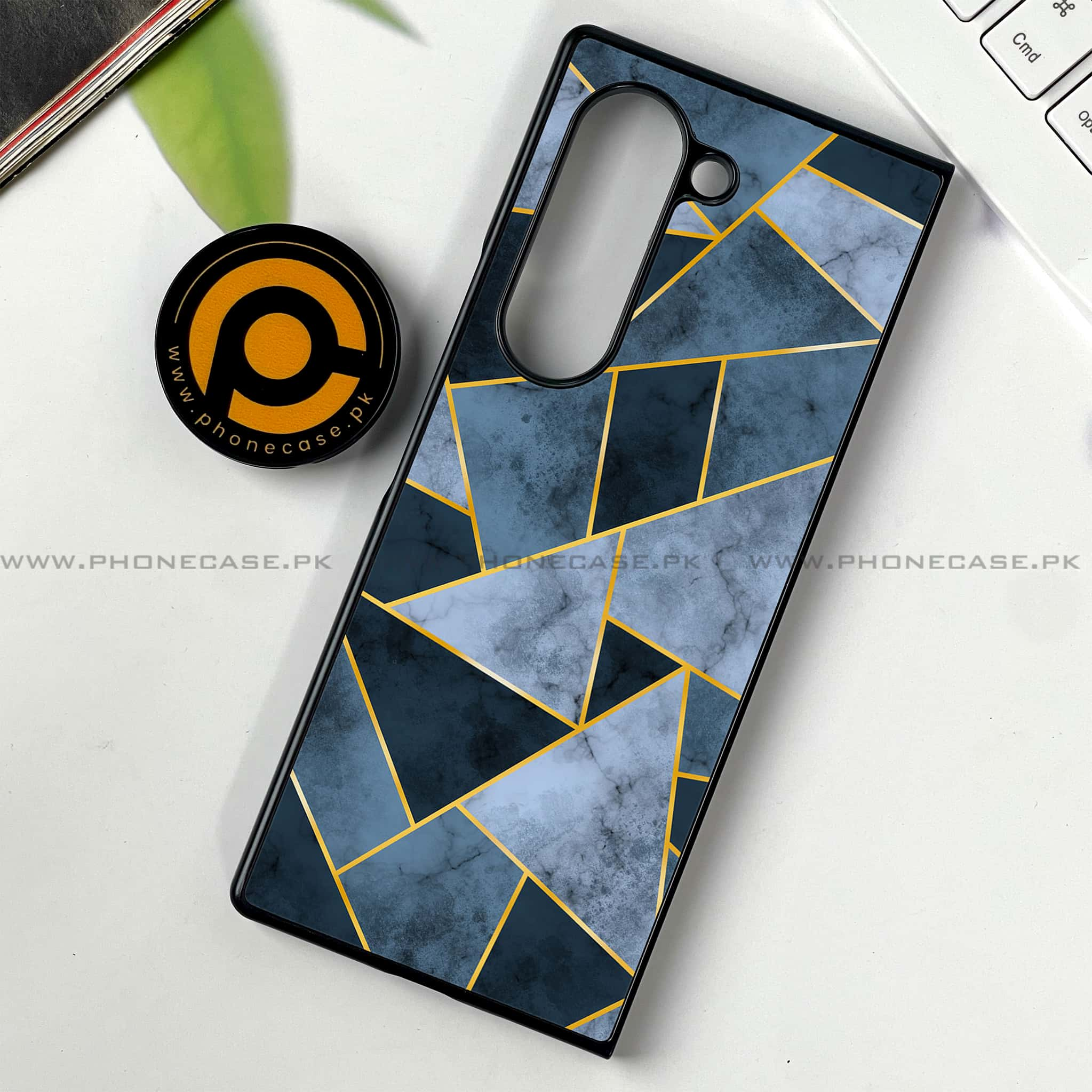 Samsung Galaxy Z Fold 6 - Geometric Marble Series - Premium Printed Metal soft Bumper shock Proof Case