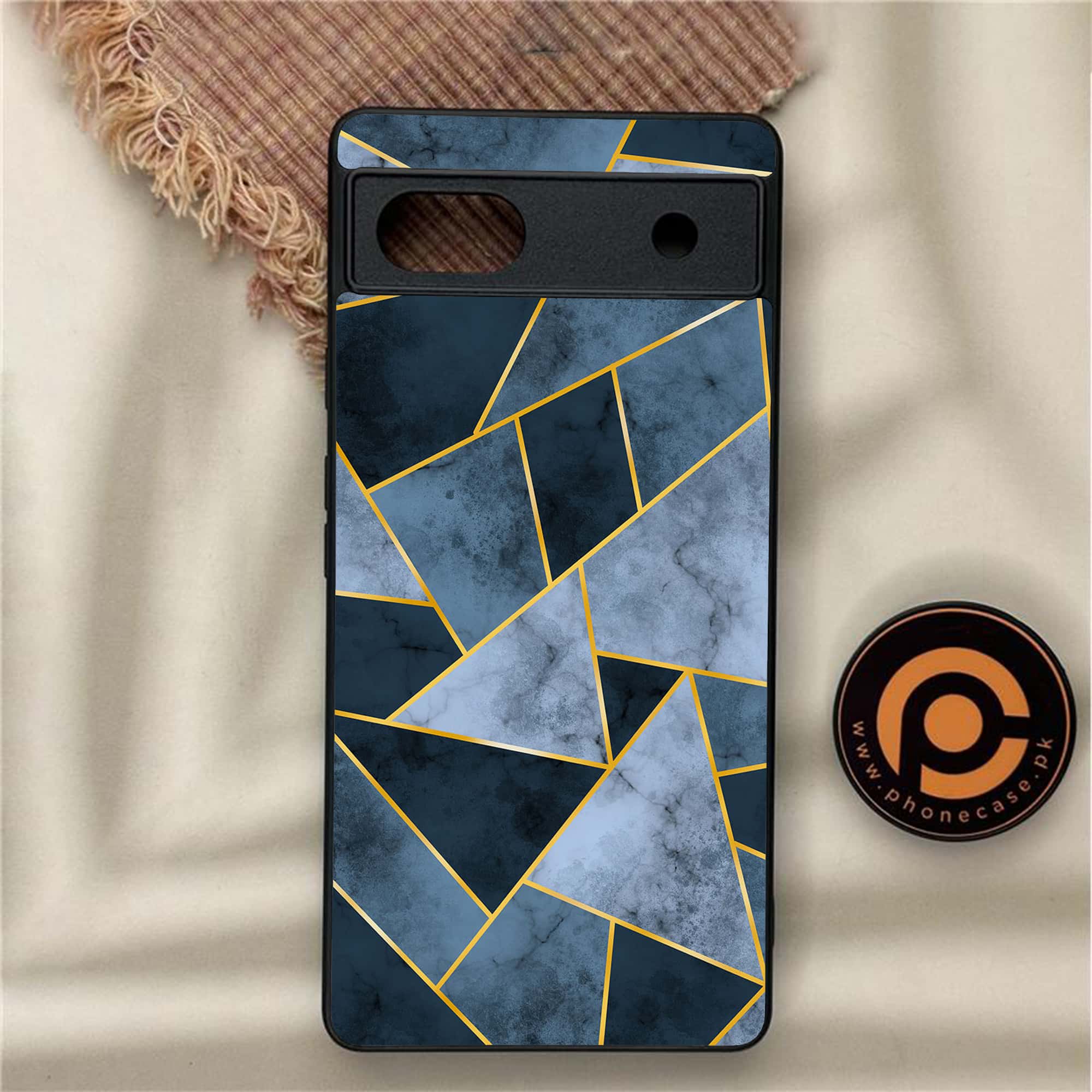 Google Pixel 6A - Geometric Marble Series - Premium Metal Printed soft Bumper Shock Proof Case