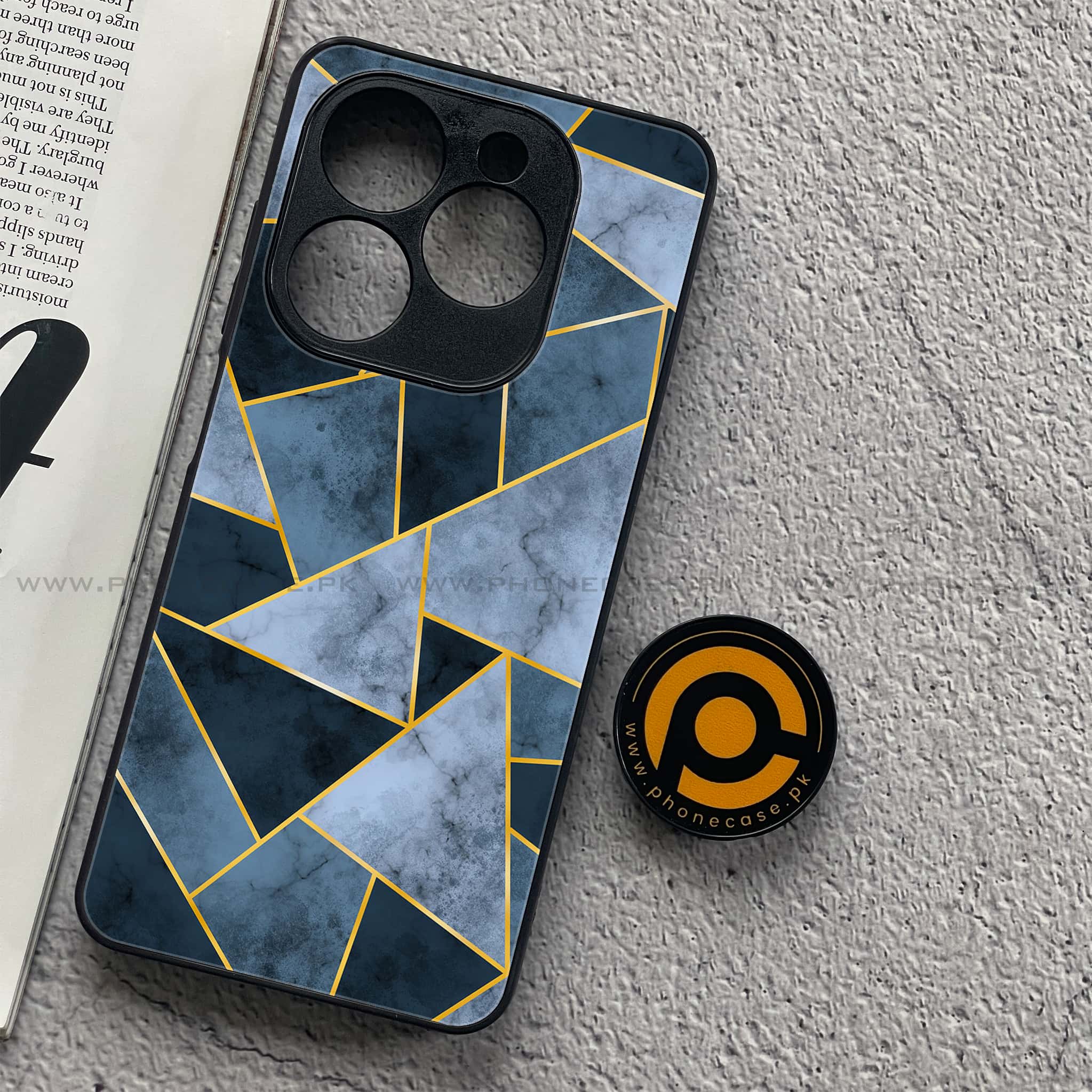 Tecno Spark 20C - Geometric Marble Series - Premium Printed Glass soft Bumper shock Proof Case