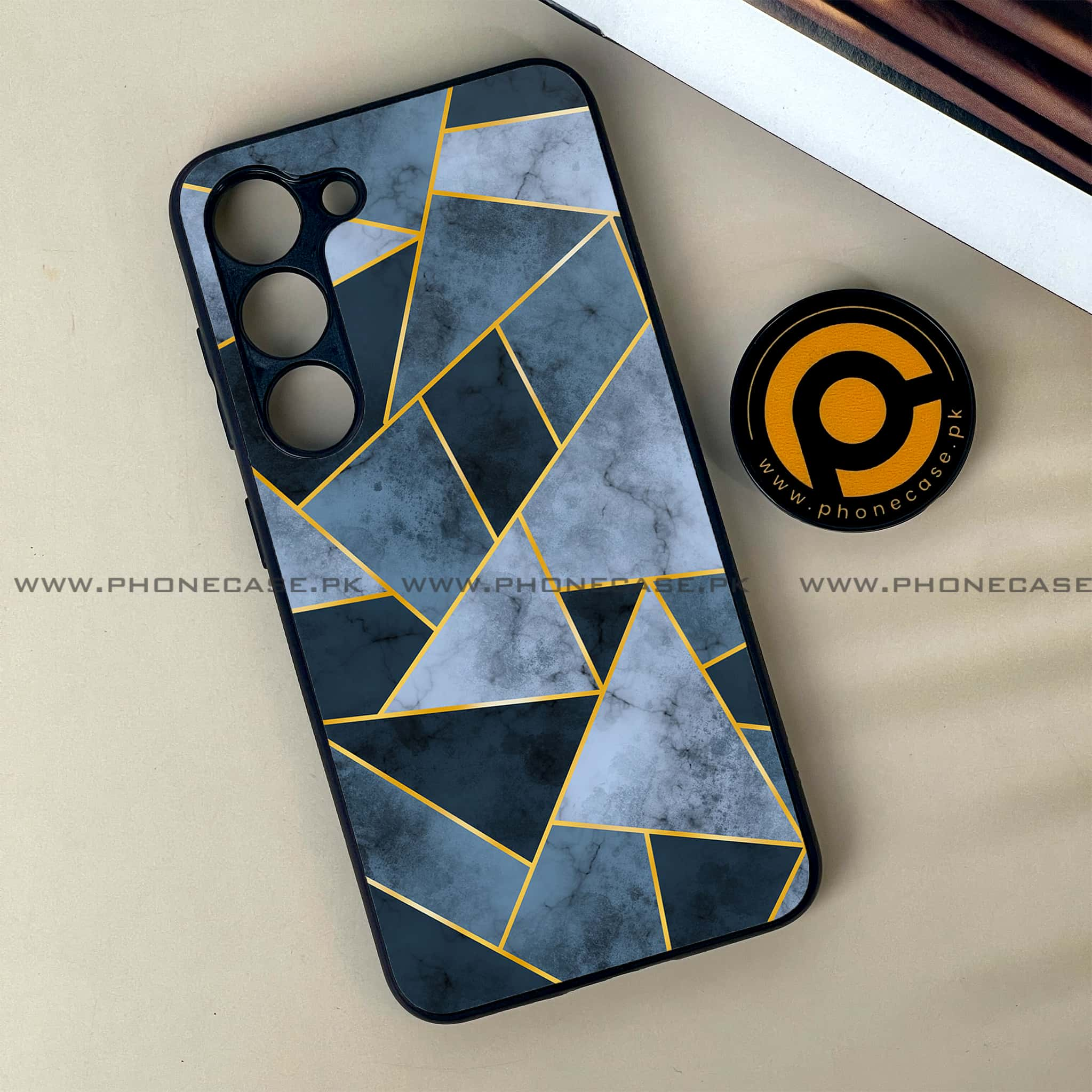 Samsung Galaxy S23 - Geometric Marble Series - Premium Printed Glass soft Bumper shock Proof Case