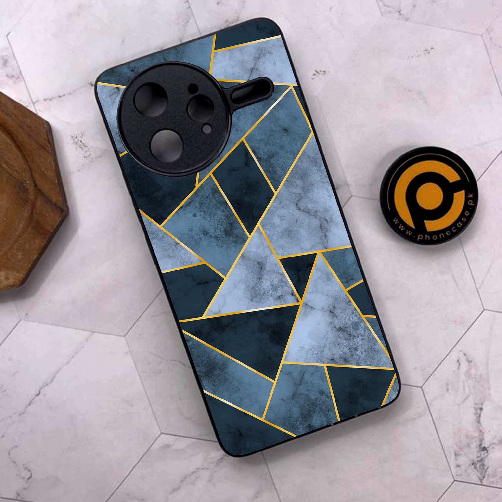 Xiaomi Poco F7 Ultra 5G - Geometric Marble Series - Premium Metal Printed soft Bumper shock Proof Case