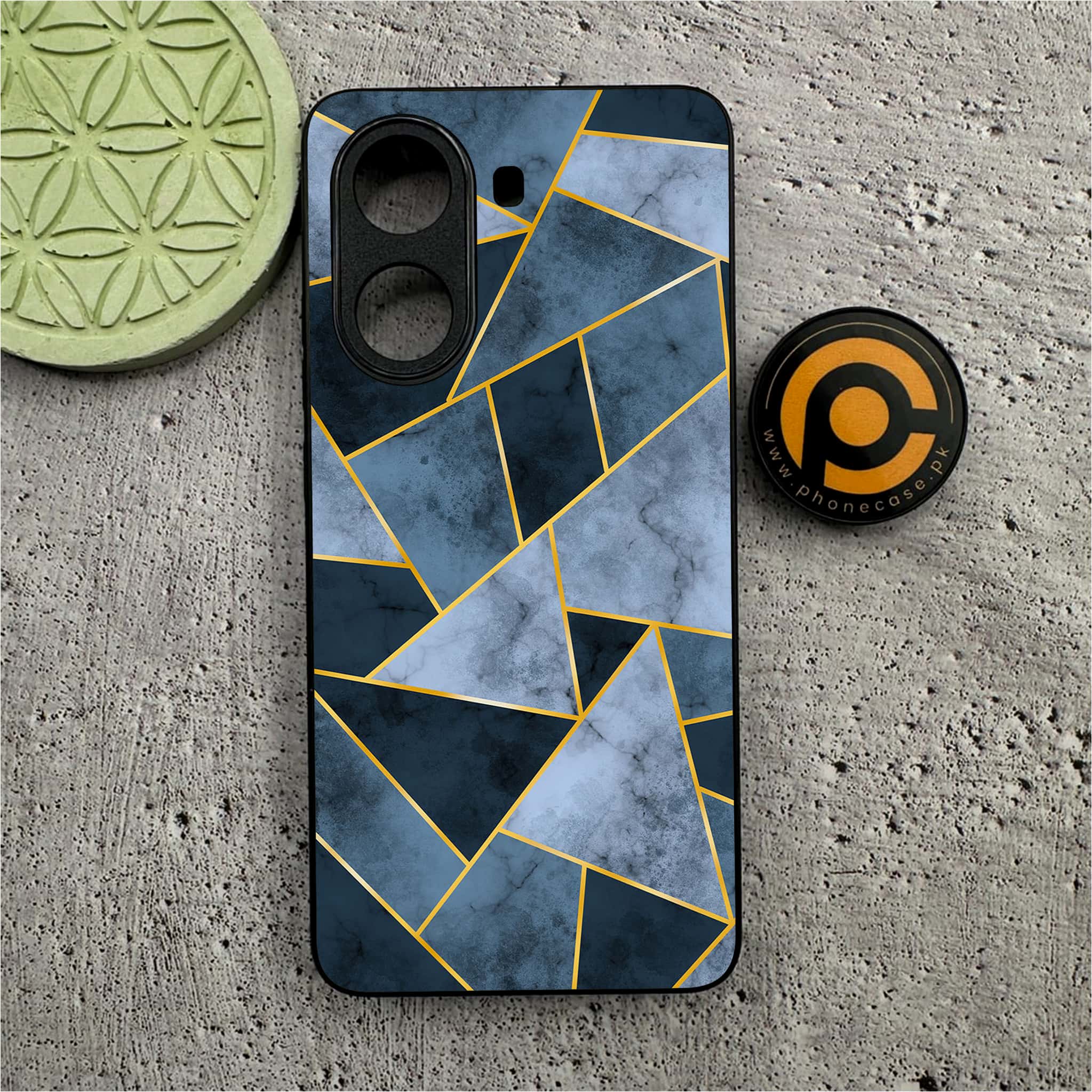 Xiaomi Redmi Turbo 4 - Geometric Marble Series  - Premium Metal Printed soft Bumper shock Proof Case
