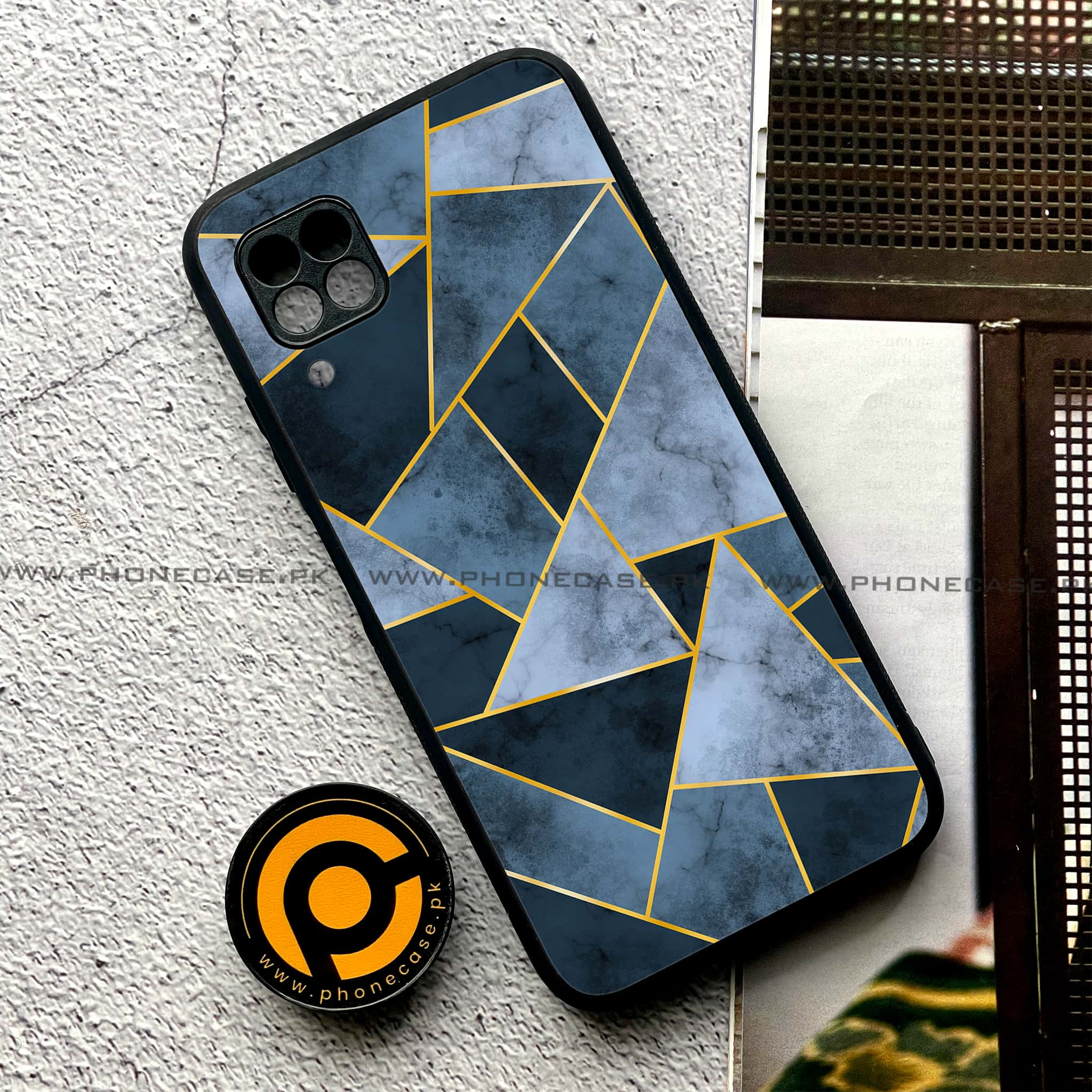 Huawei P40 Lite - Geometric Marble Series - Premium Printed Glass soft Bumper shock Proof Case