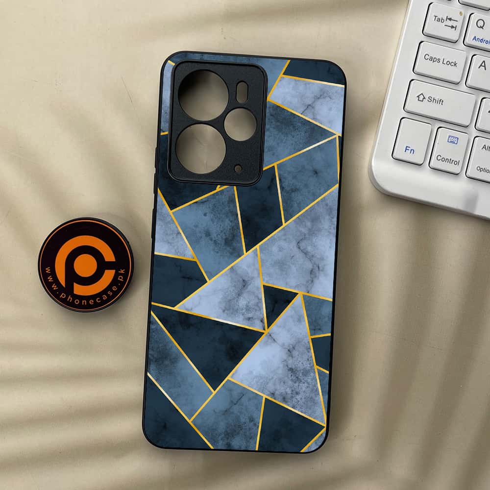 Realme 14 5G - Geometric Marble Series - Premium Metal Printed soft Bumper Shock Proof Case