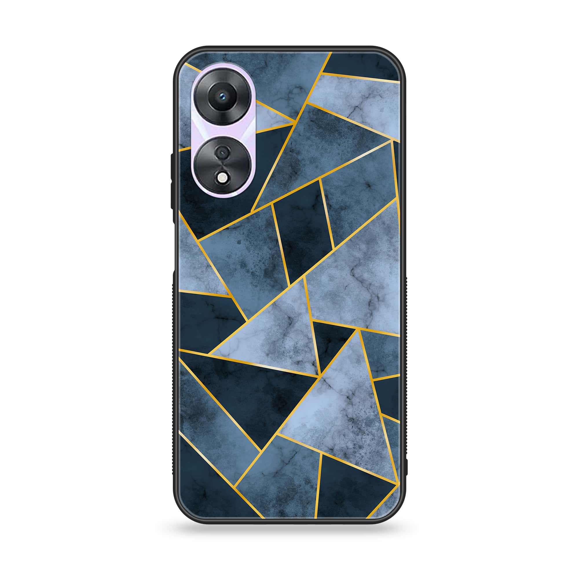 Oppo A78 4G - Geometric Marble Series - Premium Printed Glass soft Bumper shock Proof Case
