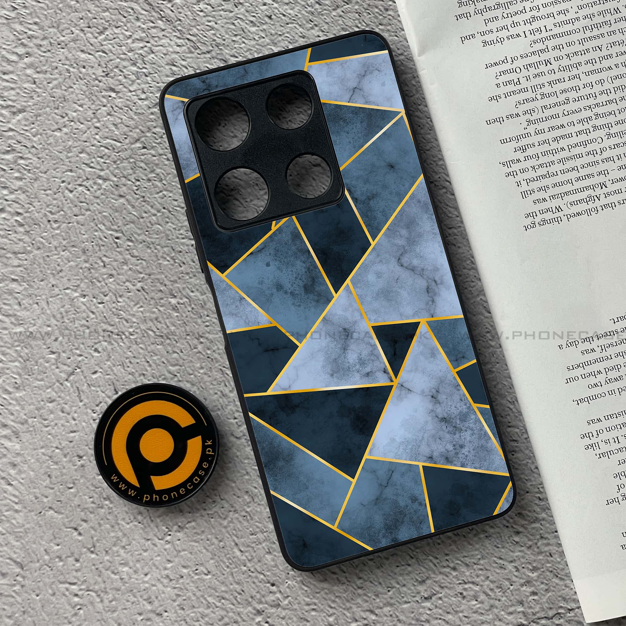 Infinix Note 30 Pro - Geometric Marble Series - Premium Metal Printed soft Bumper shock Proof Case
