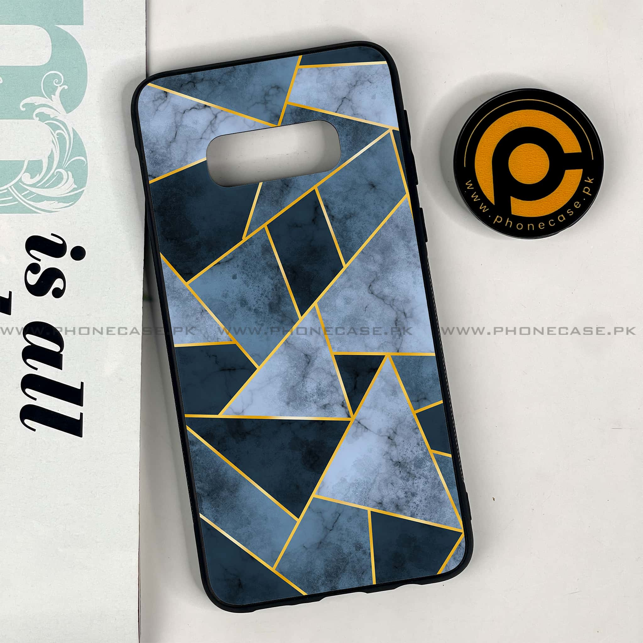 Galaxy S10e - Geometric Marble Series - Premium Printed Glass soft Bumper shock Proof Case