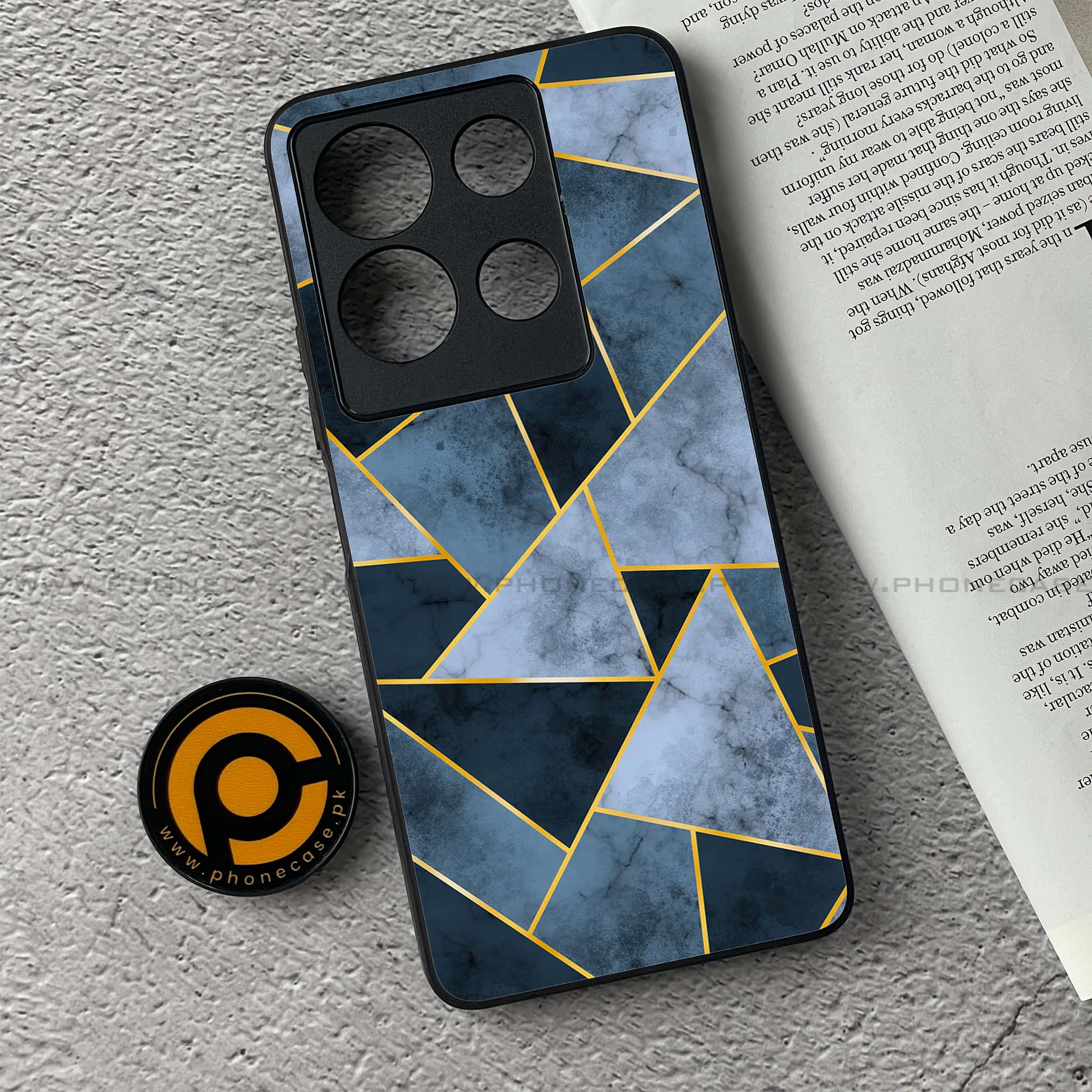 Infinix Note 30 - Geometric Marble Series - Premium Printed Glass soft Bumper shock Proof Case