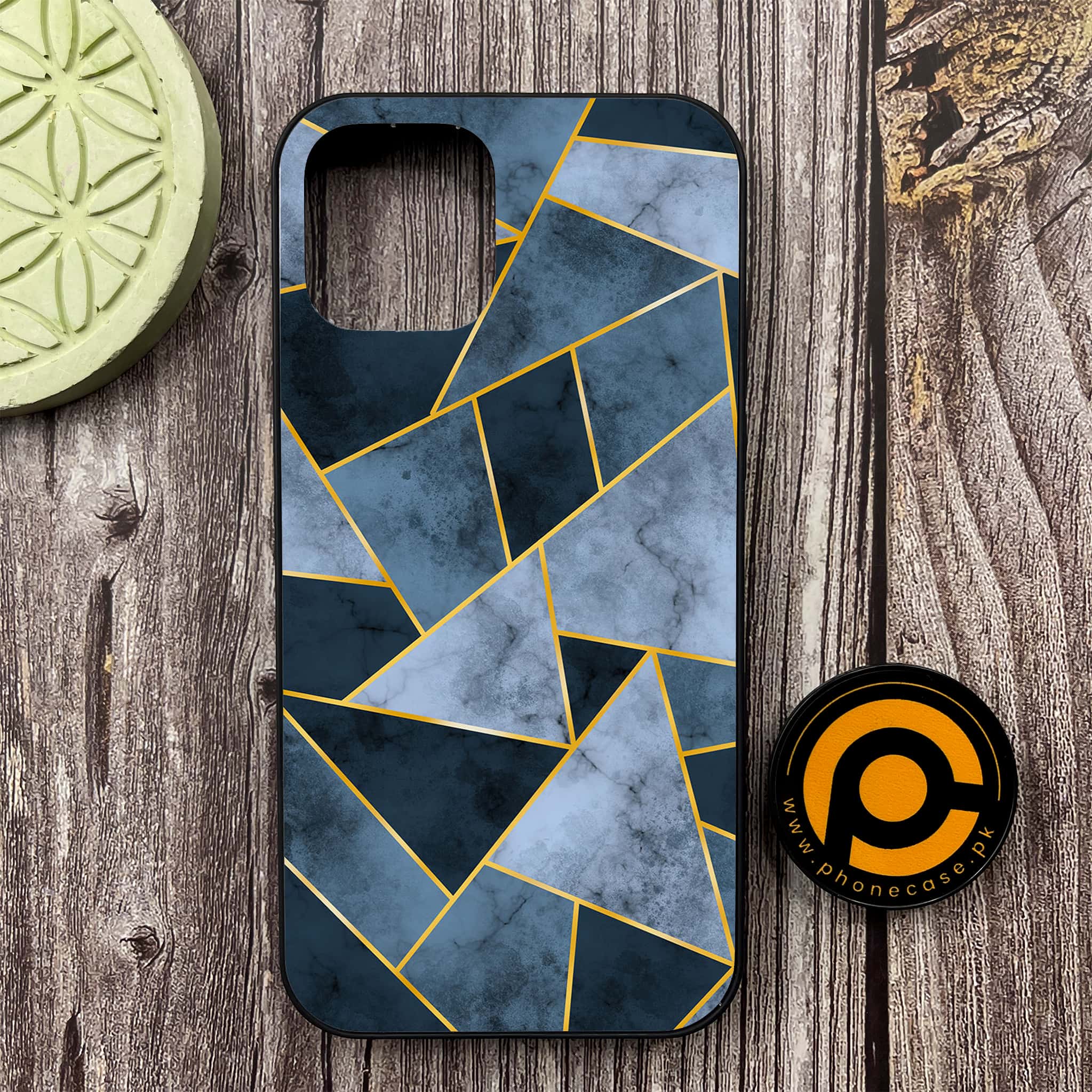 iPhone 12 - Geometric Marble Series - Premium Metal Printed soft Bumper shock Proof Case