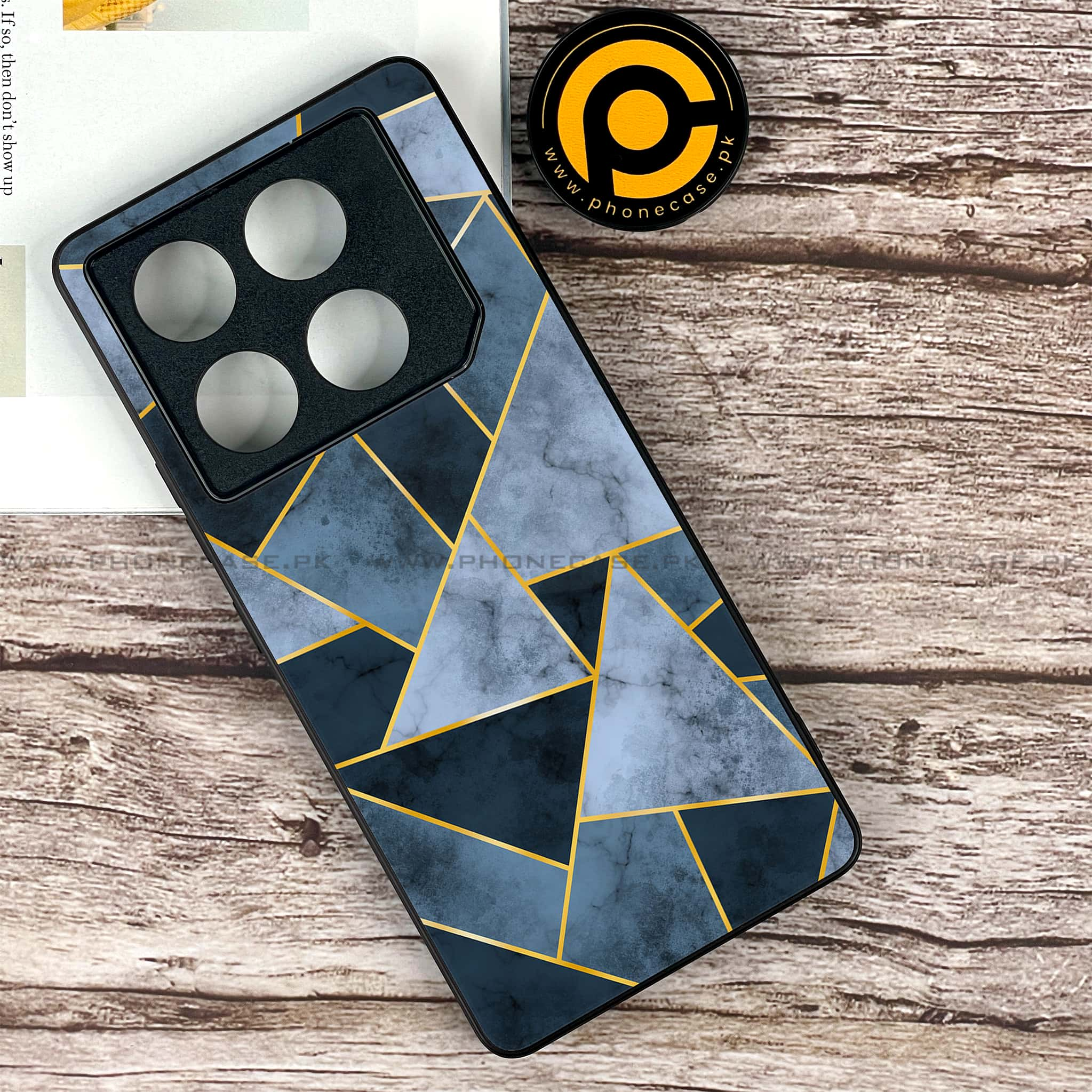 Infinix GT 20 Pro - Geometric Marble Series - Premium Printed Glass soft Bumper shock Proof Case