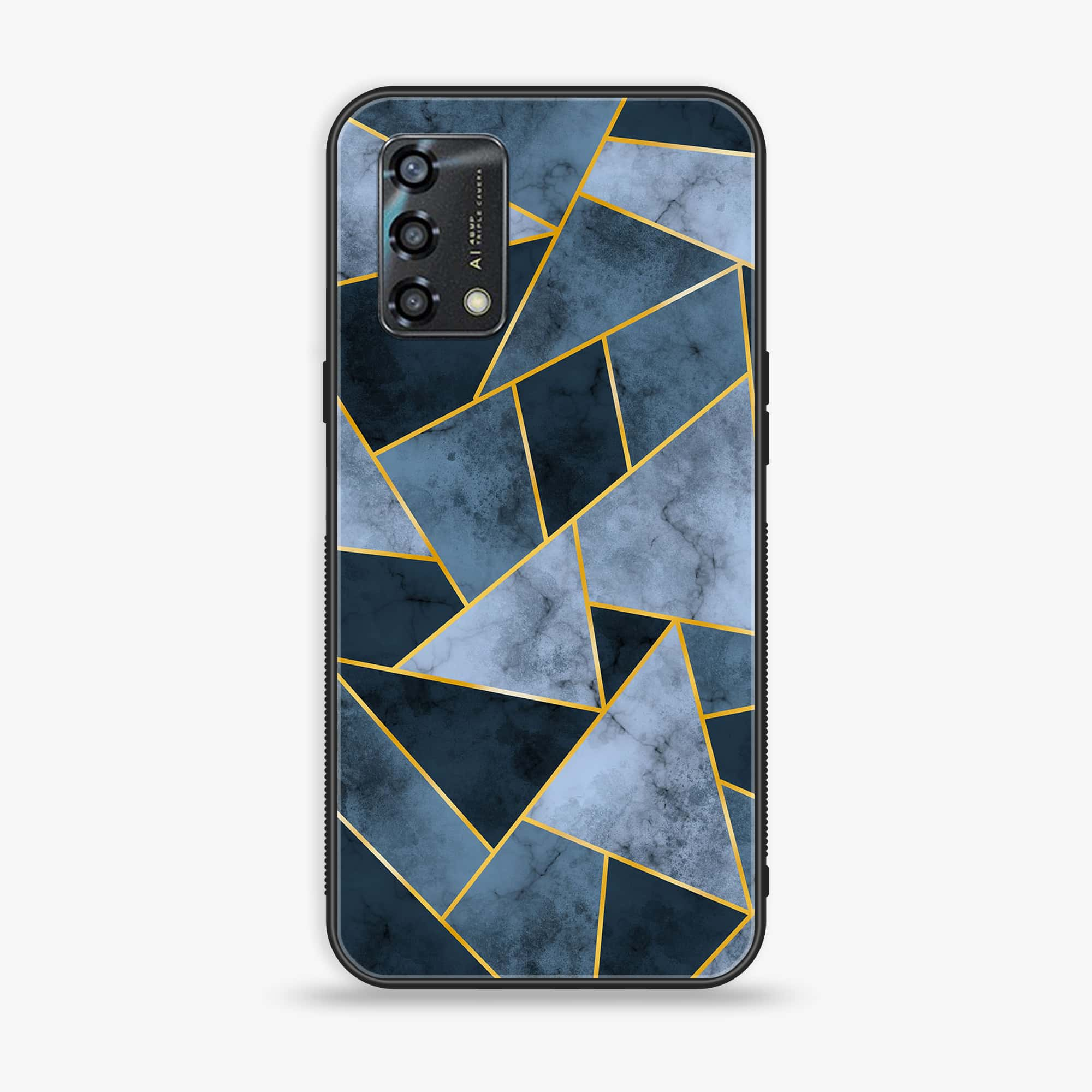 Oppo A95 - Geometric Marble Series - Premium Printed Glass soft Bumper shock Proof Case