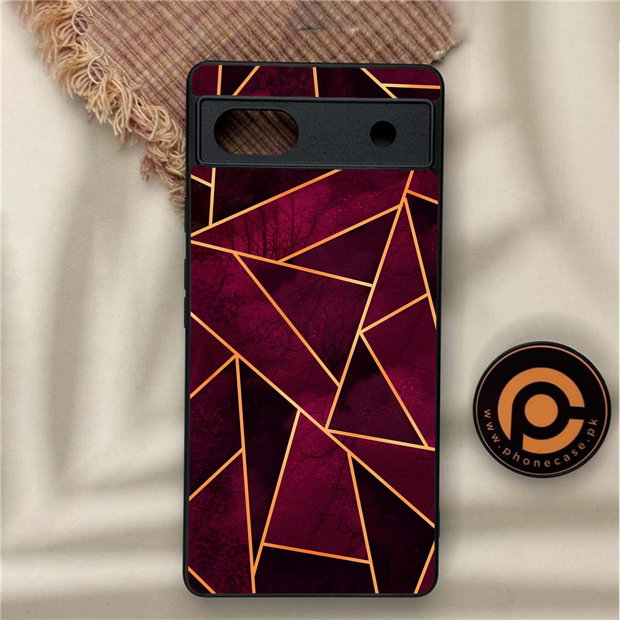 Google Pixel 6A - Geometric Marble Series - Premium Metal Printed soft Bumper Shock Proof Case